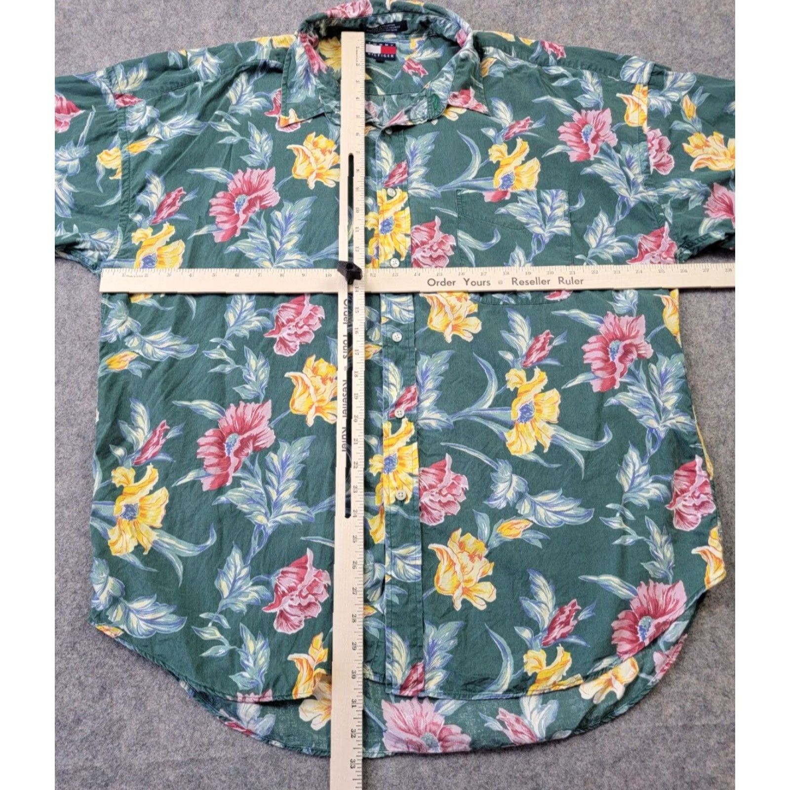 Tommy Hilfiger Tommy Hilfiger Shirt Mens XL Green Floral Button Up Short Sleeve Vintage 90's Size US XL / EU 56 / 4 - 6 Thumbnail
