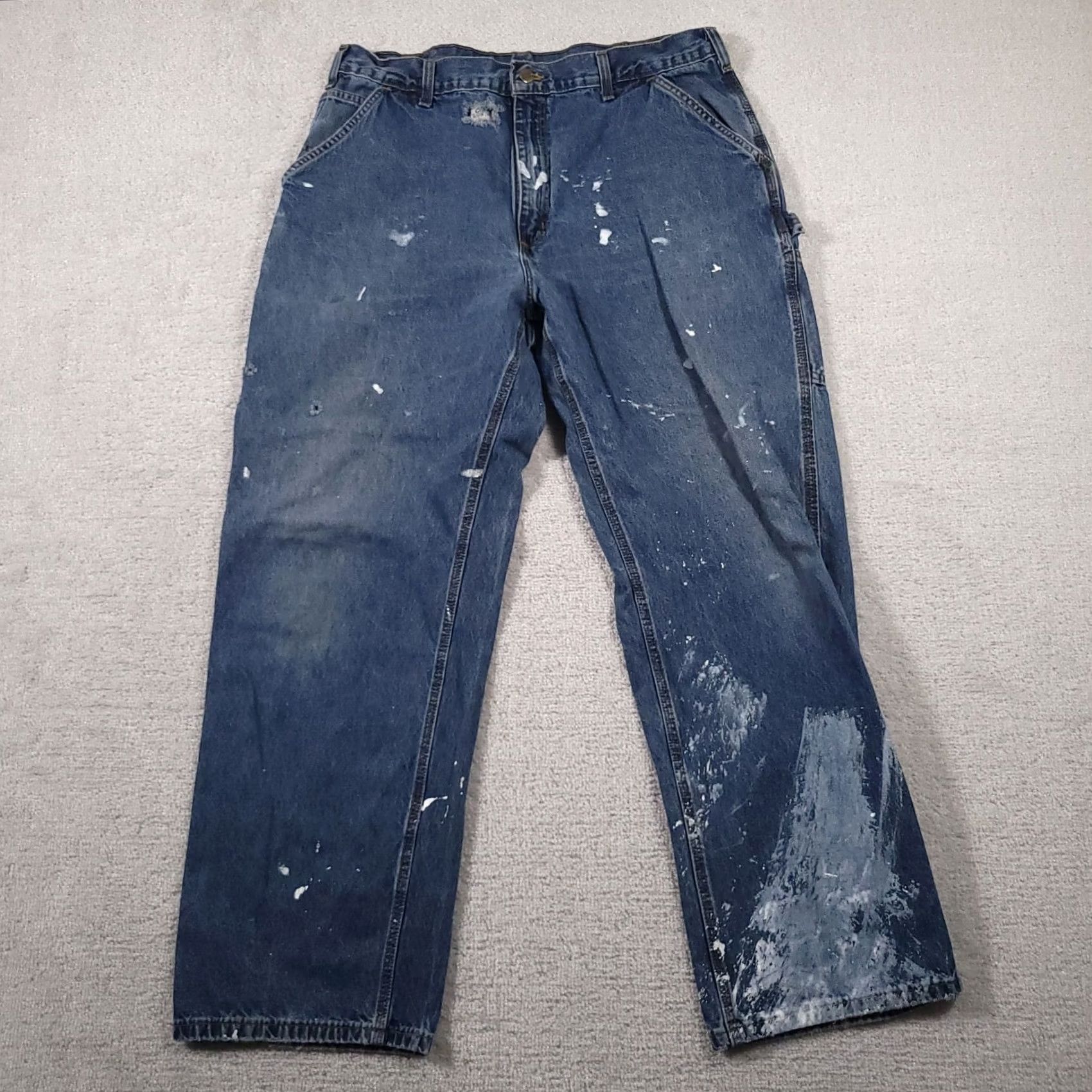 Carhartt Carhartt B13 Dungaree Carpenter Denim Jeans Blue Mens 38x32 Grunge Workwear Size US 38 / EU 54 - 2 Thumbnail