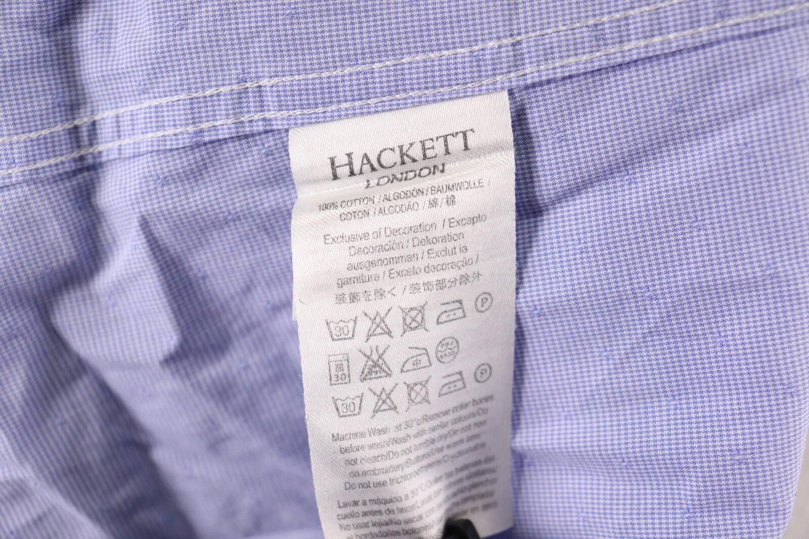 Designer Hackett London Slim Fit Blue Button Down Shirt Size S Size US S / EU 44-46 / 1 - 12 Thumbnail