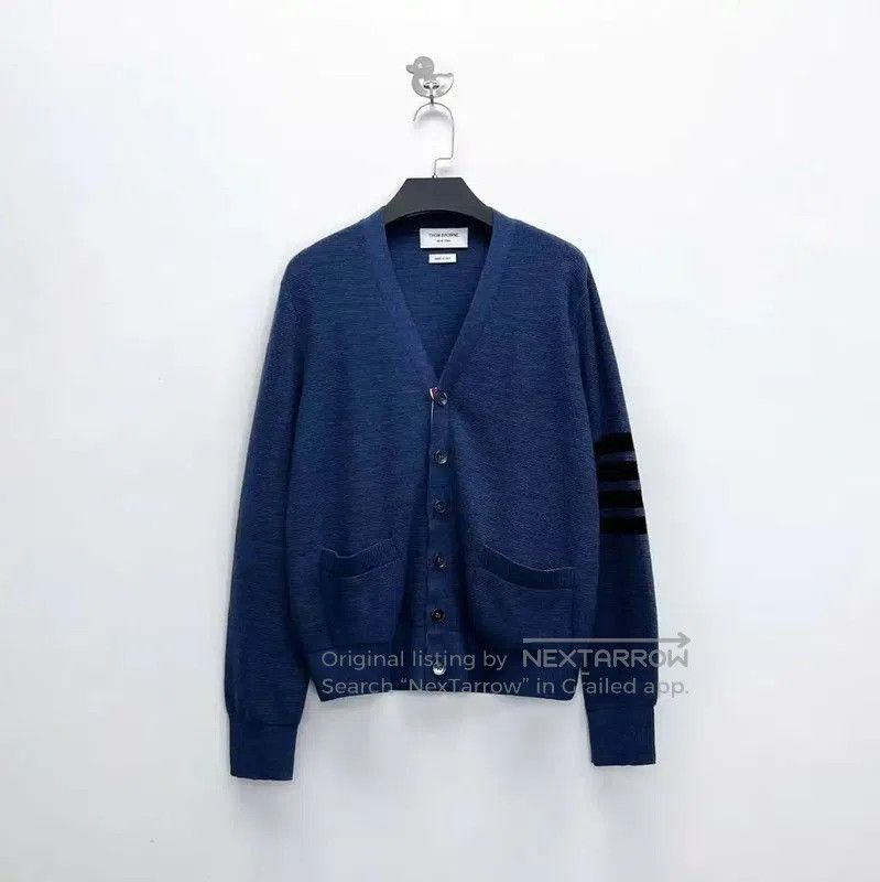 Thom Browne Thom Browne Navy Wool Short Cardigan for Women . Size S / US 4 / IT 40 - 1 Thumbnail