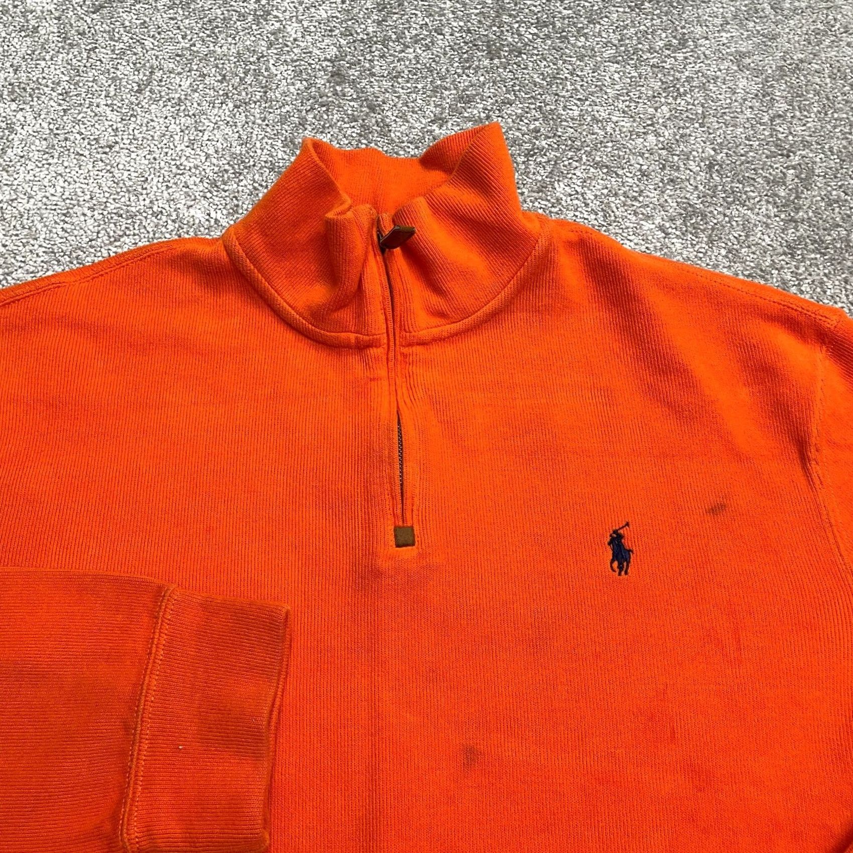 Polo Ralph Lauren Polo Ralph Lauren 1/4 Zip Sweater Mens XL Orange Cotton Mock Neck Casual Outdoor Shirt Size US XL / EU 56 / 4 - 3 Thumbnail