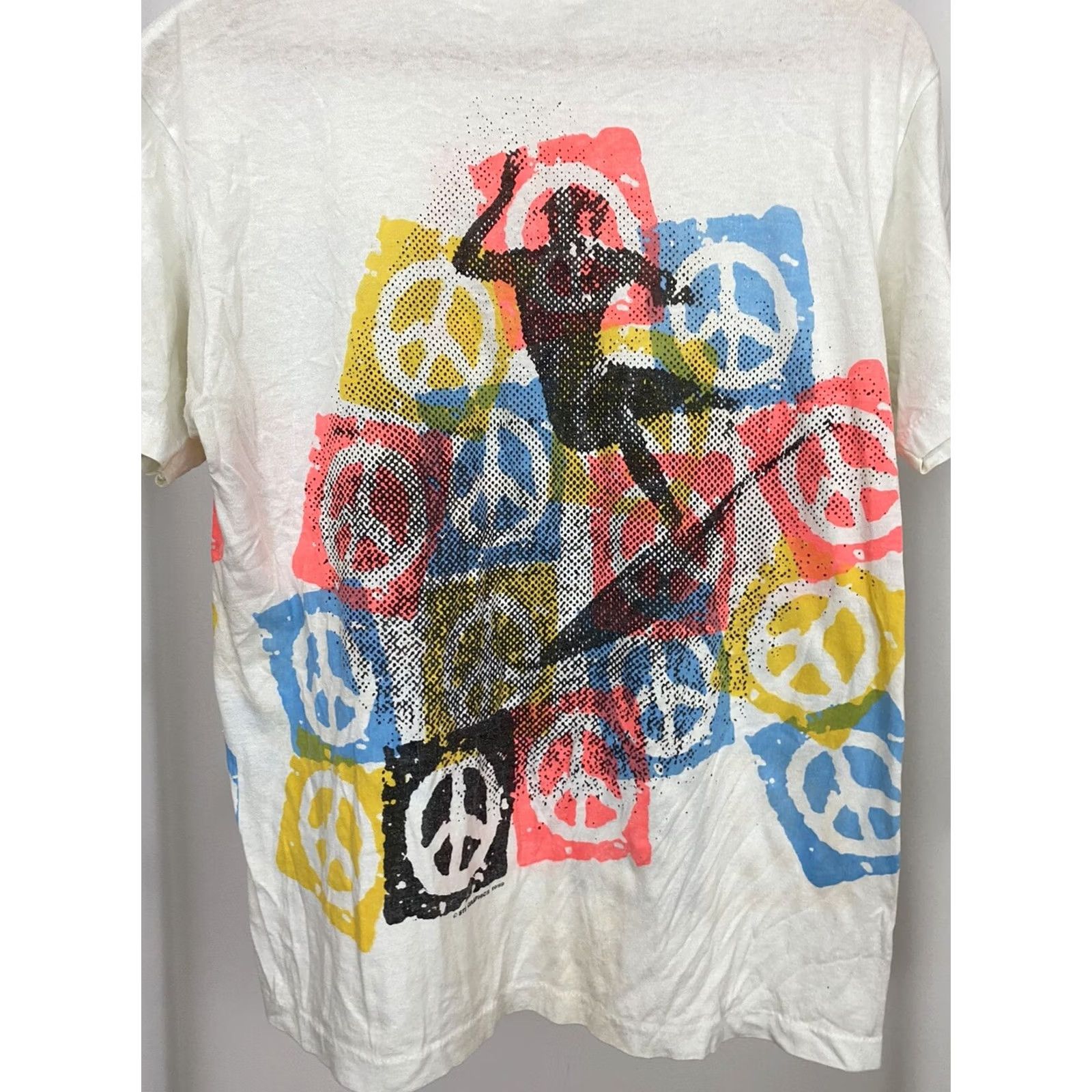 Logo 7 VTG 1989 Surf Peace Logo Wrap Print Single Stitch T-Shirt Size M USA Shirt Mens White Size US M / EU 48-50 / 2 - 7 Thumbnail