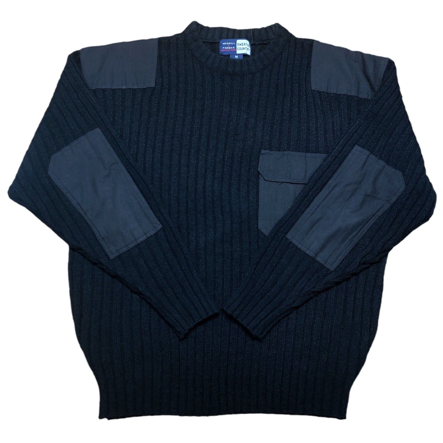Vintage Merrill and Forbes Outfitters Sweater Men Pullover Knit Black Medium Crew Neck Pockets Size US M / EU 48-50 / 2 - 2 Thumbnail