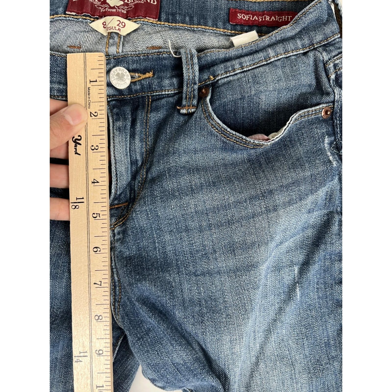 Lucky Brand Lucky Brand Jeans Womens 8 29 Blue Sofia Straight Denim Medium Wash Mid Rise Size 30" / US 8 / IT 44 - 6 Thumbnail