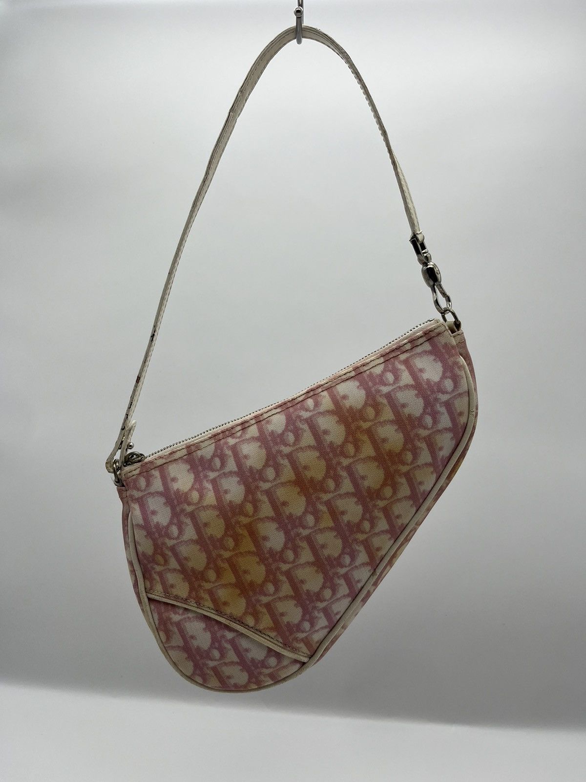 Authentic Christian Dior Mini Saddle Bag in Pink, Women's