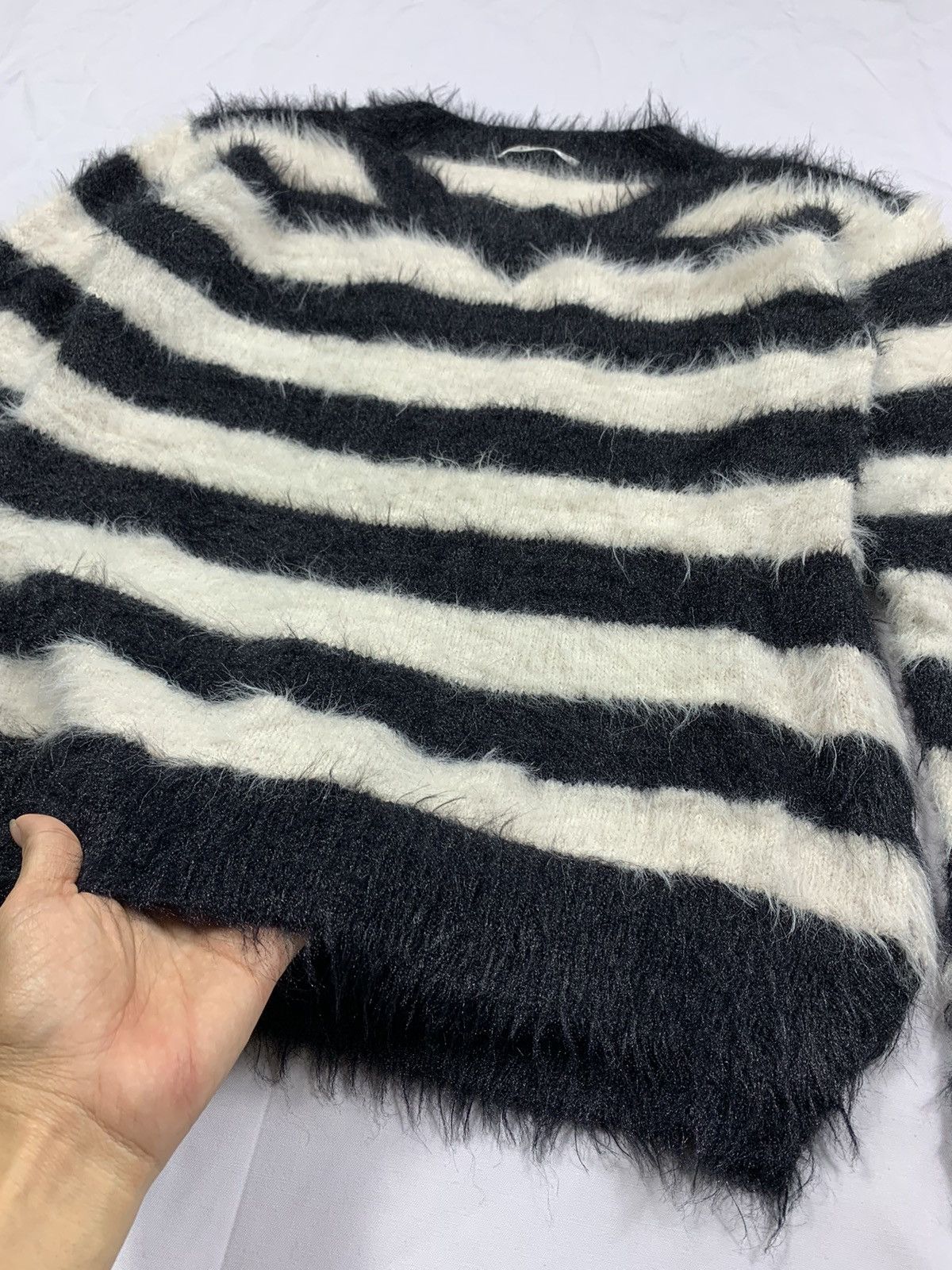 Issey Miyake Fuzzy Mohair Striped sweater Grunge Number nine Style Size US M / EU 48-50 / 2 - 6 Thumbnail