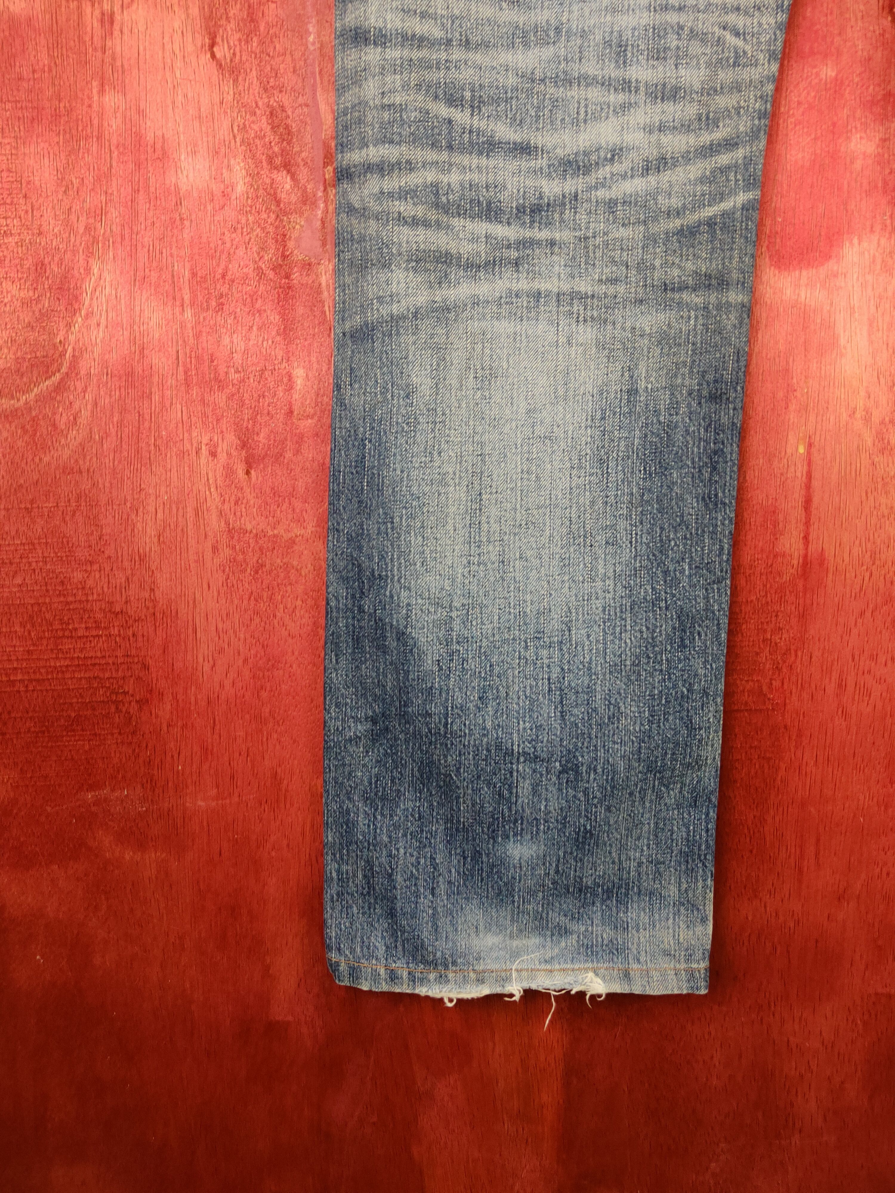 Japanese Brand Uniqlo Blue Faded Distressed Ripped Jeans #S1677 Size US 32 / EU 48 - 10 Thumbnail