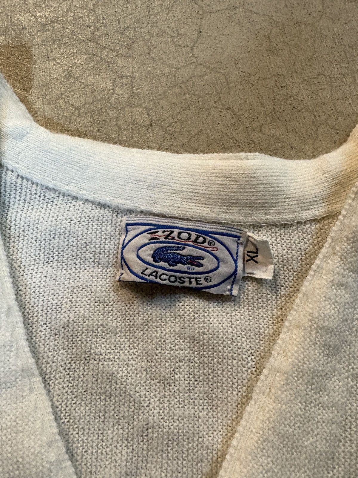 Lacoste Vintage 80s IZOD LACOSTE Cardigan Sweater Ivory Made in USA Size US XL / EU 56 / 4 - 4 Thumbnail