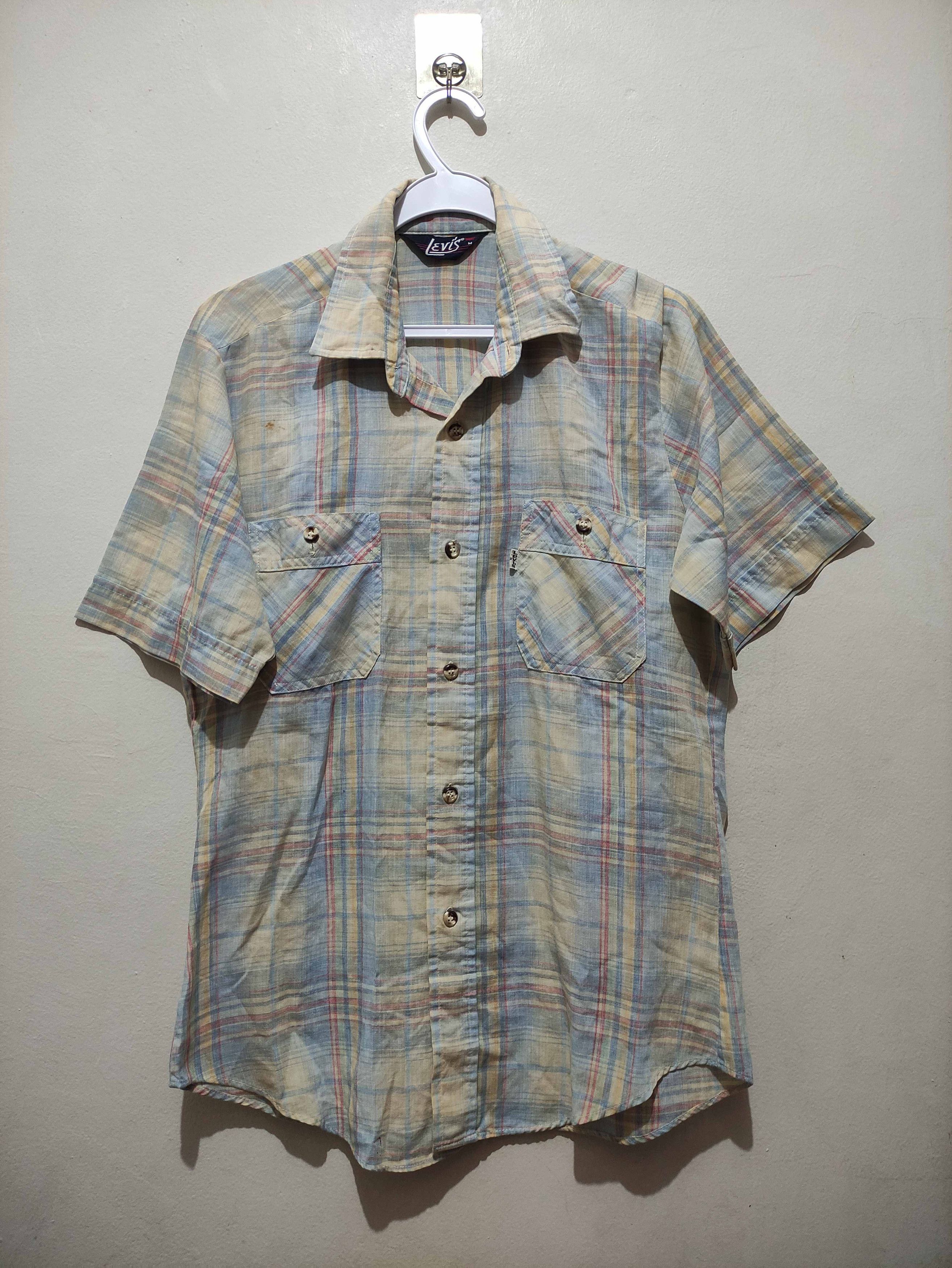 Levi's Vintage 70s Levis White Tab Button Up Shirt Size US M / EU 48-50 / 2 - 1 Thumbnail
