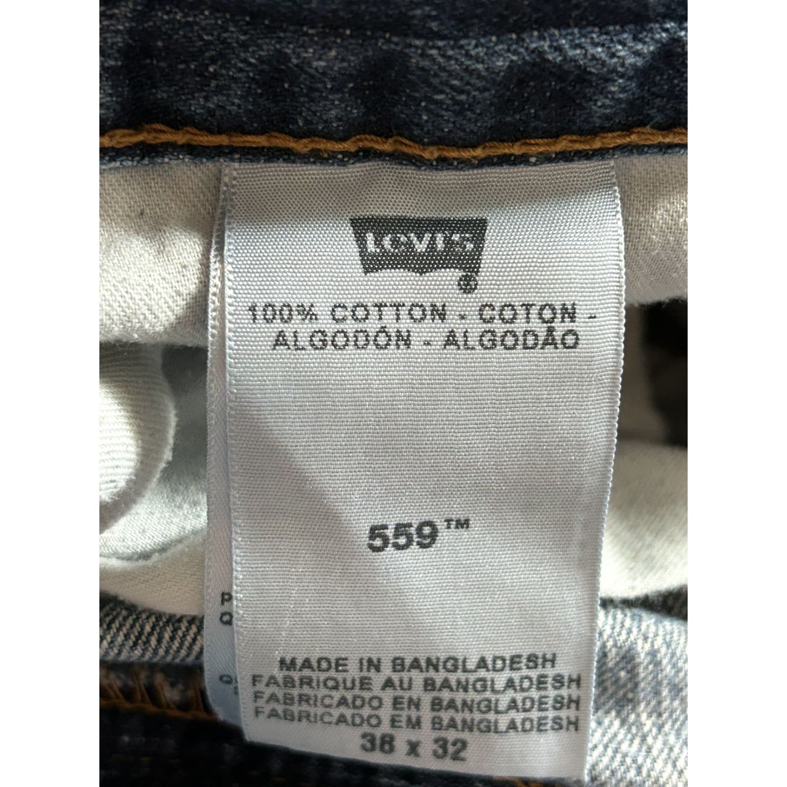 Levi's Levi's 559 Jeans Mens Relaxed Straight Fit Medium Wash 38x32 Regular Denim Blue Pocket Zipper Button Logo 500 Series Men Jeans Size US 38 / EU 54 - 3 Thumbnail