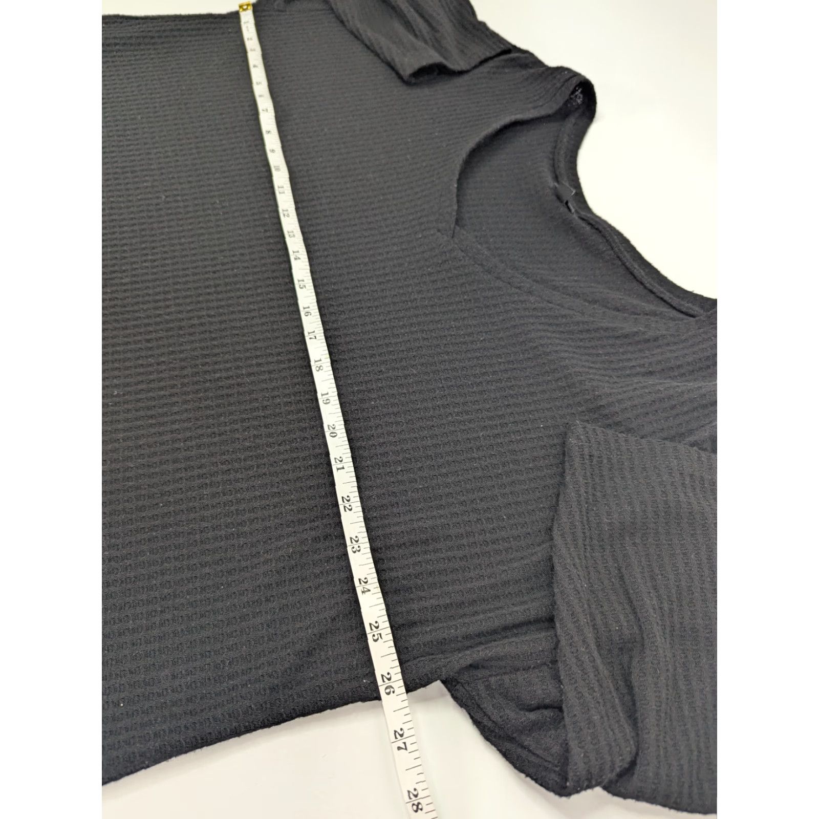 Torrid VINTAGE TORRID Thermal Waffle V-Neck Top Knit 3/4 Sleeve Tunic Size 3 Black Size XXL / US 16-18 / IT 52-54 - 4 Thumbnail