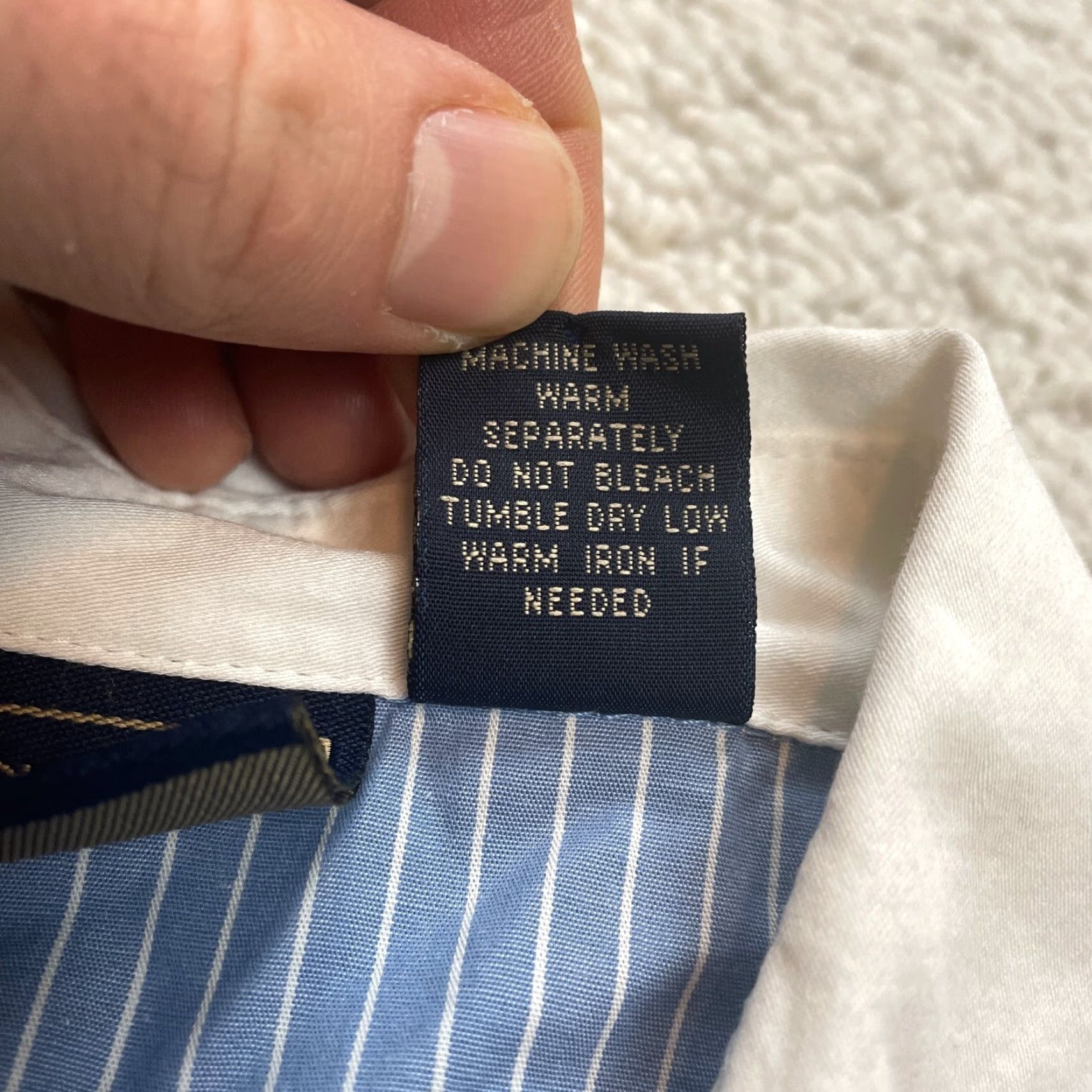 Vintage Laura Scott Blouse Shirt Womens 16 Blue Striped Business Work Office Top Ladies Size XXL / US 16-18 / IT 52-54 - 6 Thumbnail