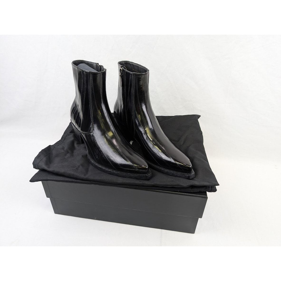 Saint Laurent Paris o1rshd1 Eel Anguilla Leather Lukas Boots in Black Size US 9 / EU 42 - 21 Thumbnail