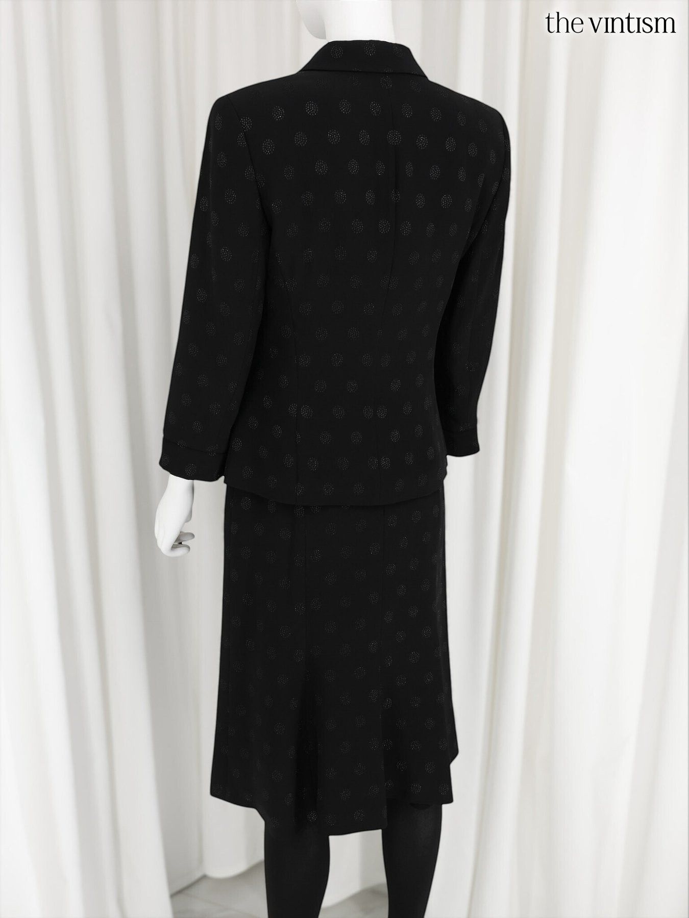 Escada Escada Black Pattern Skirt Suit Set Acetate/Rayon XS/S 34/36 Size XS / US 0-2 / IT 36-38 - 7 Thumbnail