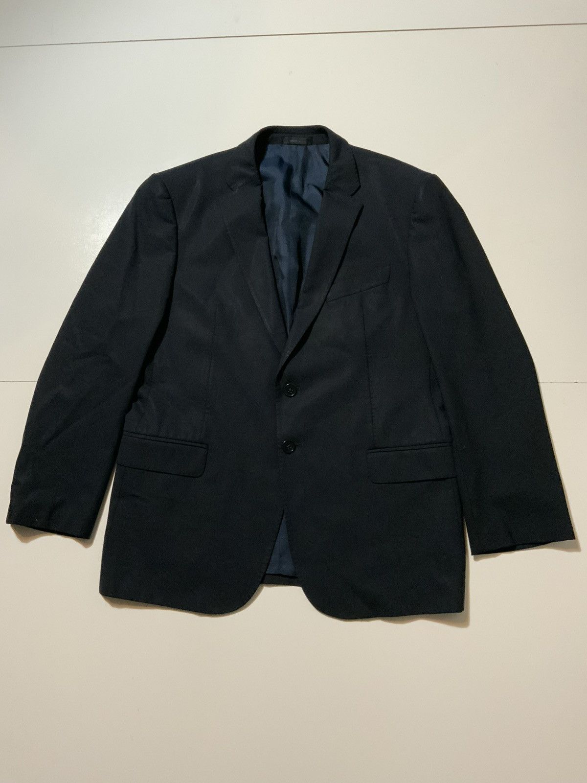Armani Collezioni Armani Collezioni M Line Navy Wool Two Button Blazer Jacket Size US S / EU 44-46 / 1 - 1 Thumbnail
