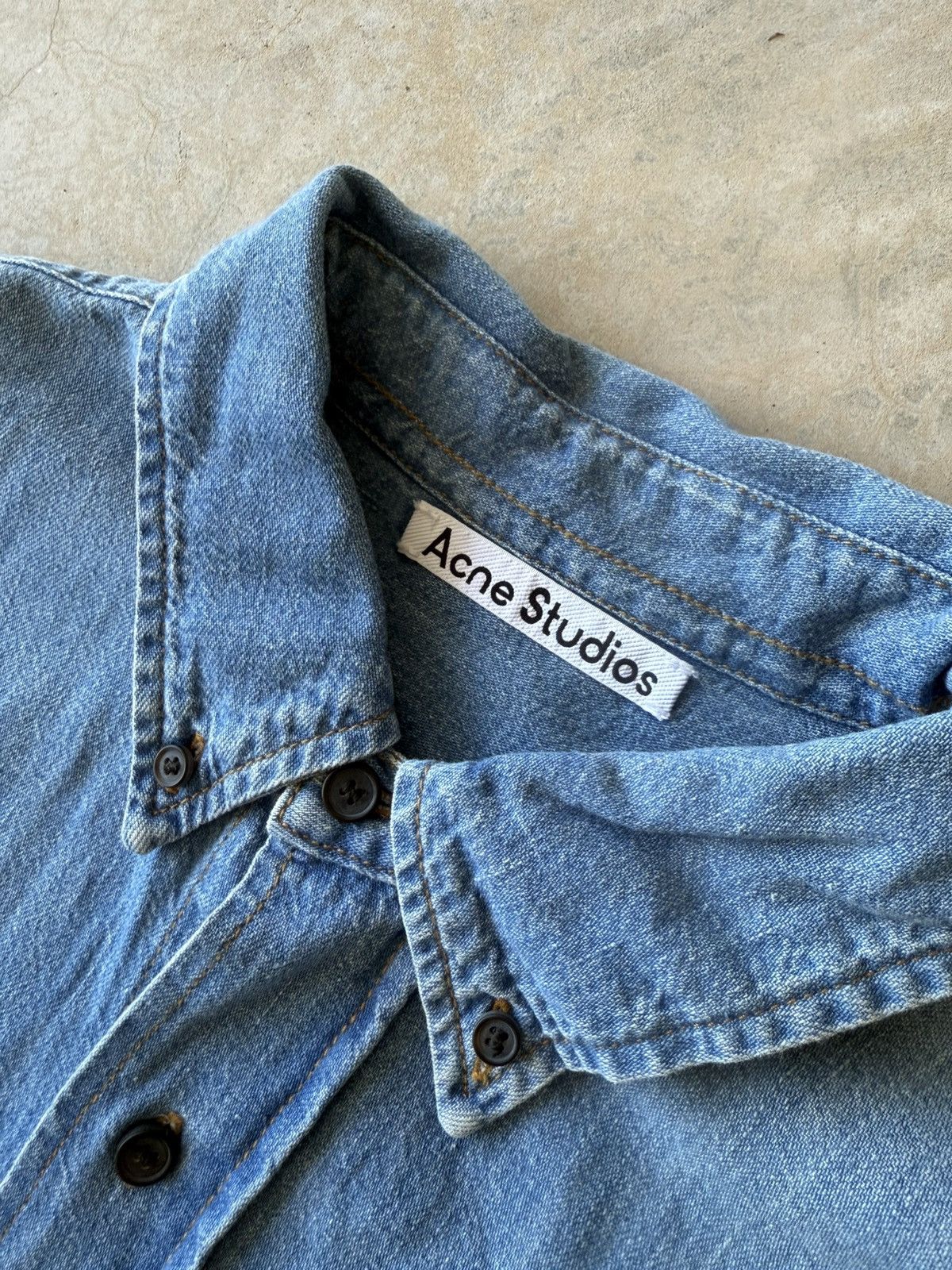 Acne Studios × Designer Acne Studios Speirs Denum Shirt Mid Blue SS21 Size US S / EU 44-46 / 1 - 2 Thumbnail
