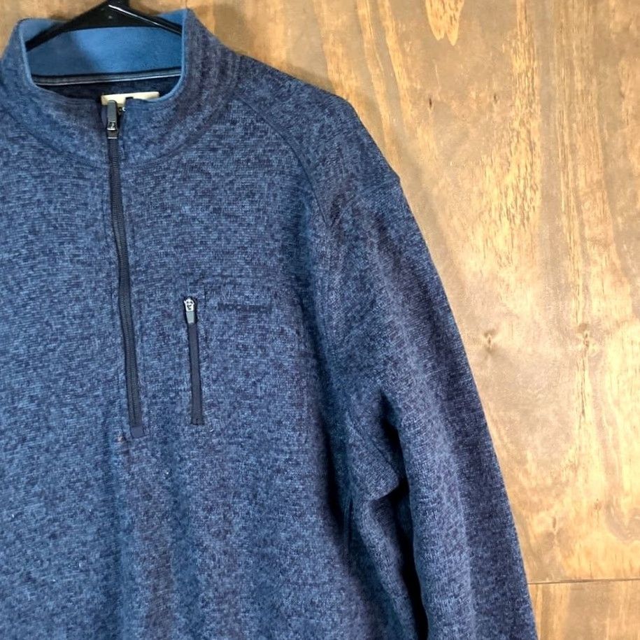 Vintage Woolrich Sweater Heathered Blue Black 1/4 Zip Long Sleeve Fleece XL Men Pullover Casual Warmth Outdoors Size US XL / EU 56 / 4 - 5 Thumbnail