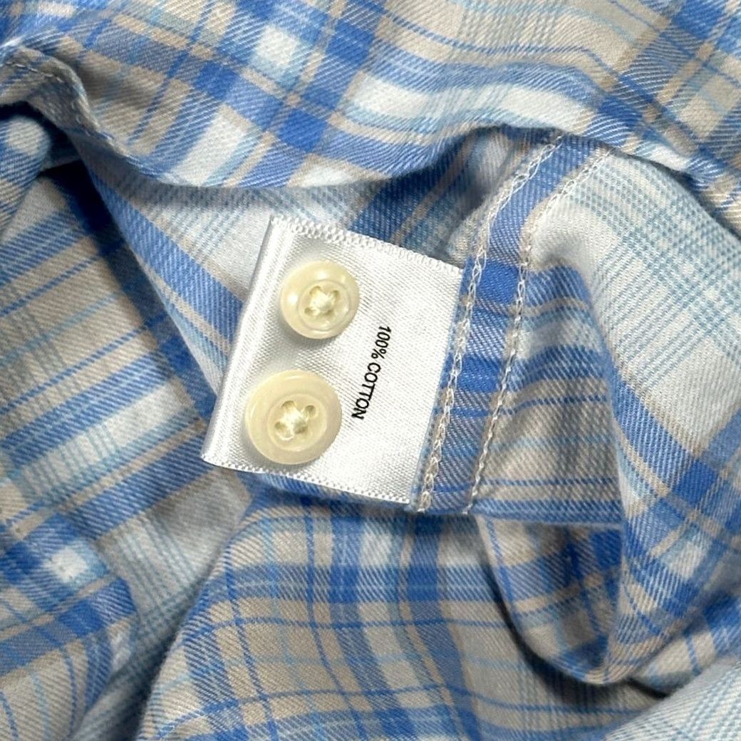 Peter Millar Peter Millar Shirt Adult 2XL Blue Plaid Button-Down Preppy Luxury Cotton Casual Size US XXL / EU 58 / 5 - 7 Thumbnail