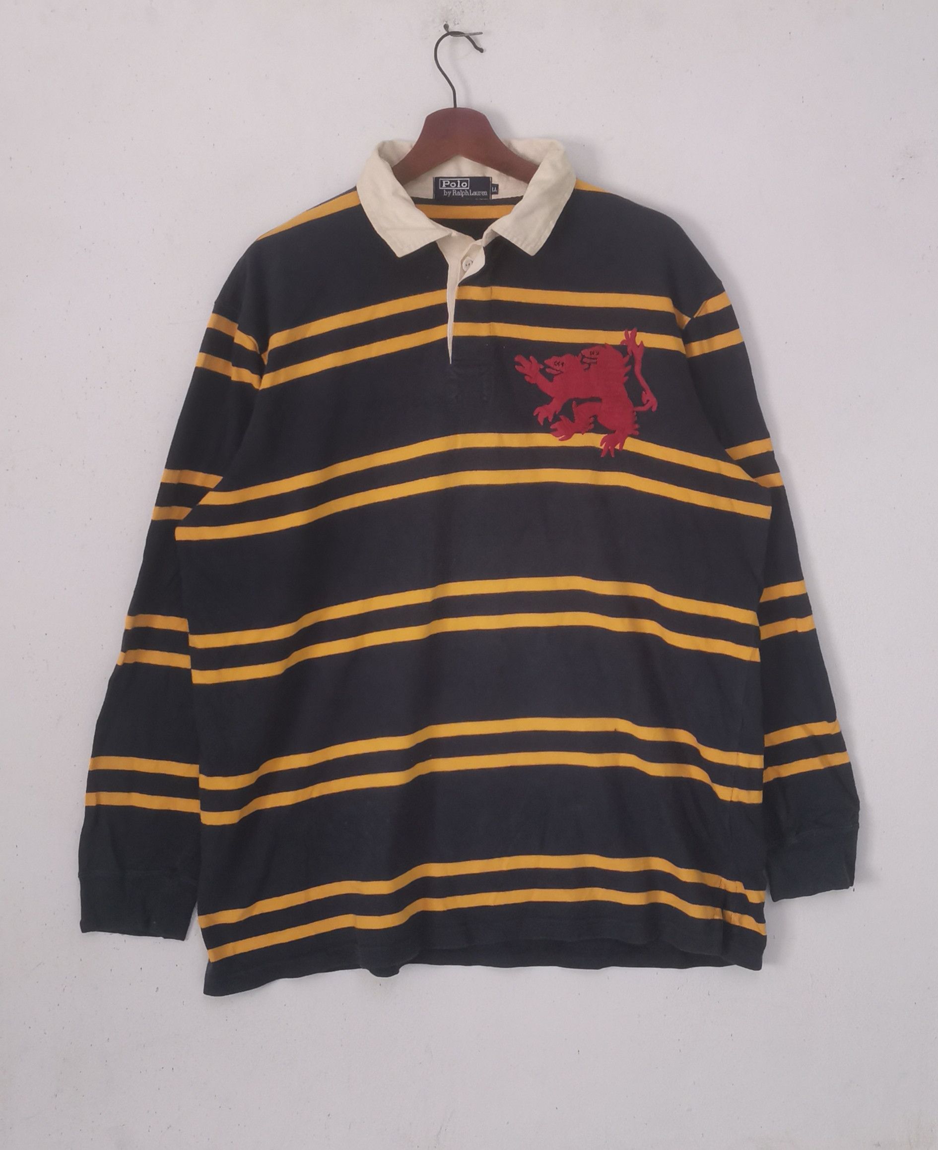 Polo Ralph Lauren × Vintage Rare Polo Ralph Lauren polos rugby shirt stripe design Size US XL / EU 56 / 4 - 1 Thumbnail