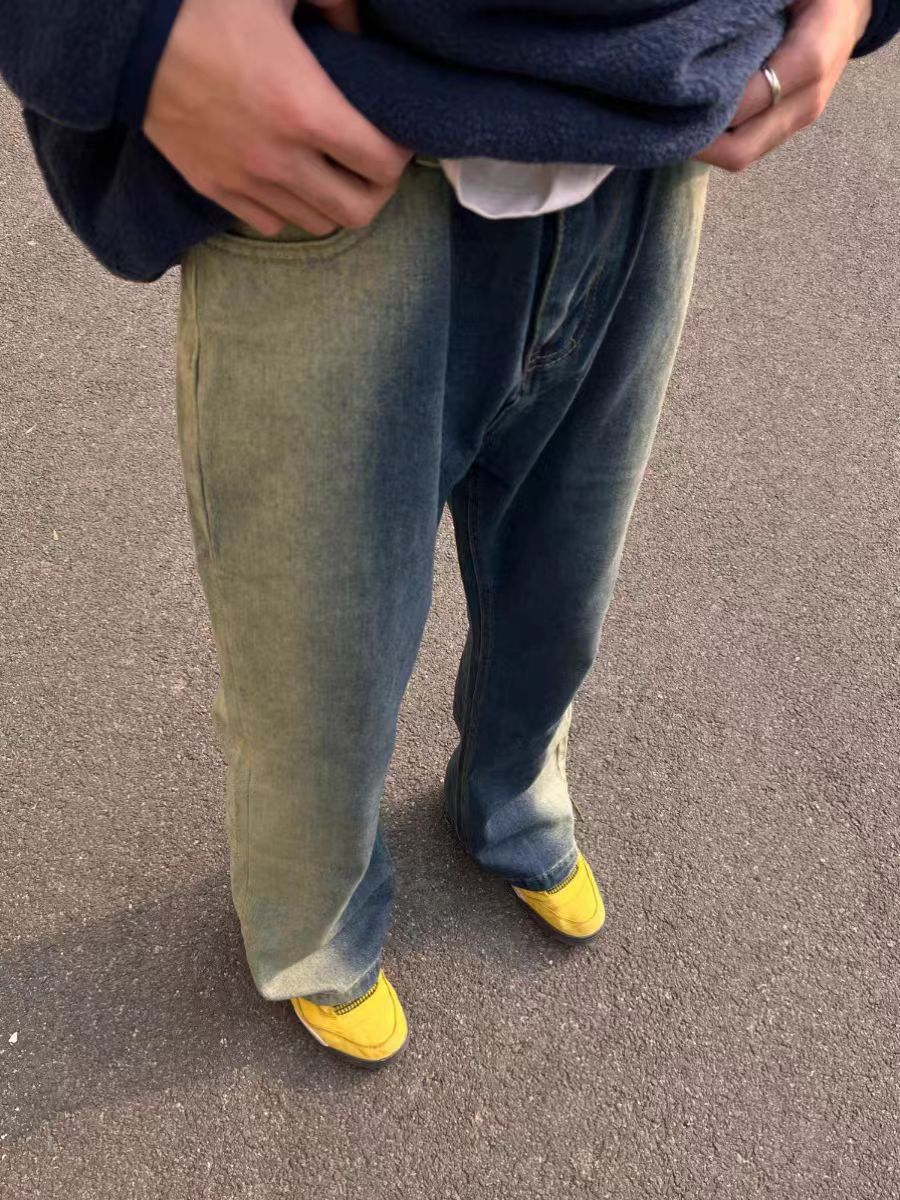 Japanese Brand × Vintage Street Hip Hop Gradient Washed Loose Jeans Size 34 Size US 34 / EU 50 - 4 Thumbnail