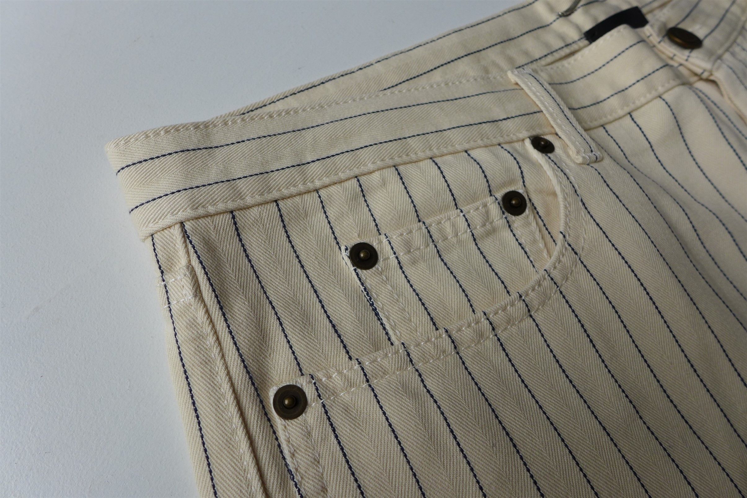 Saint Laurent Paris Saint Laurent D31 Jeans - Ecru Striped Denim Size US 32 / EU 48 - 11 Thumbnail