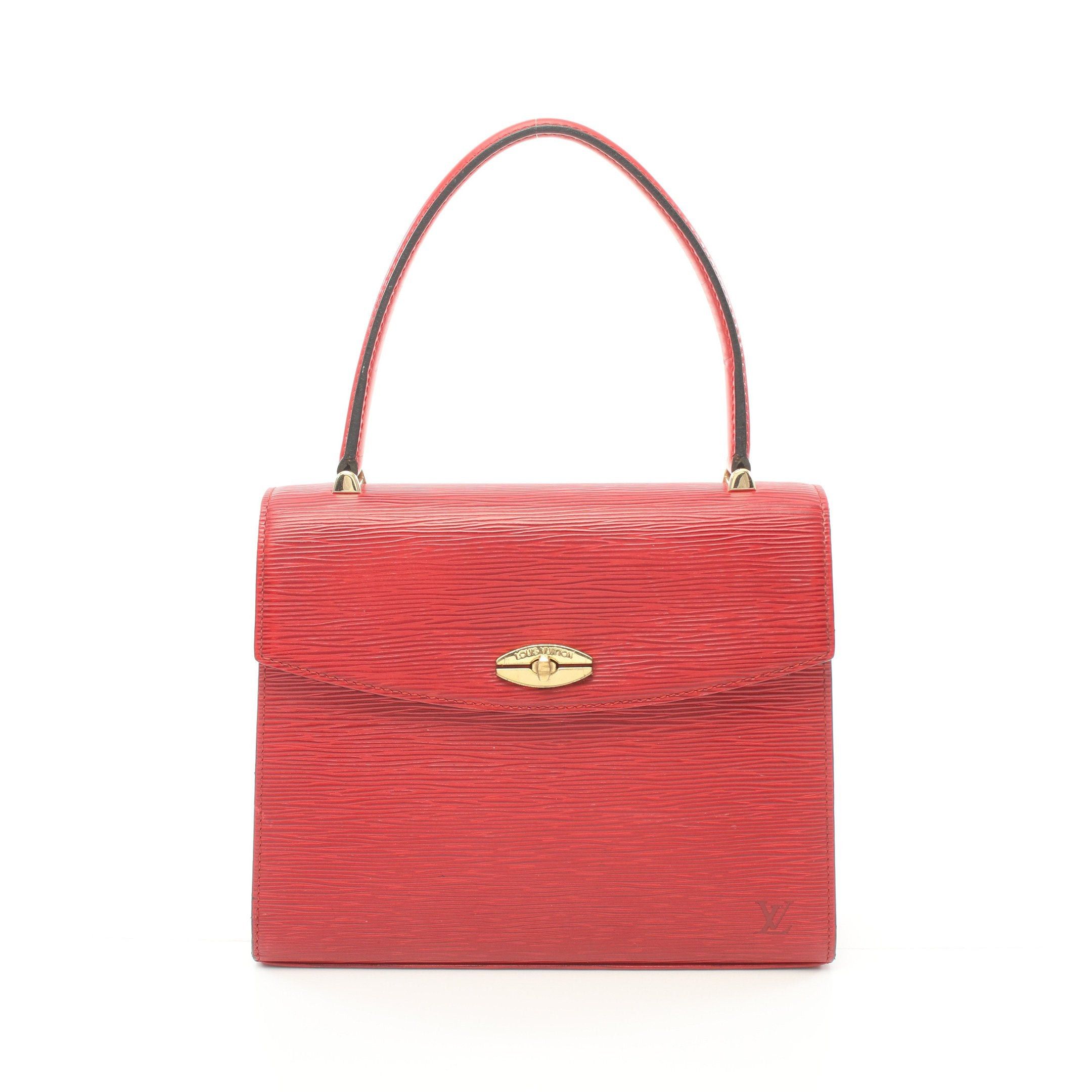 image of Louis Vuitton Malesherbes Epi Castilian Red Handbag Leather Red, Women's