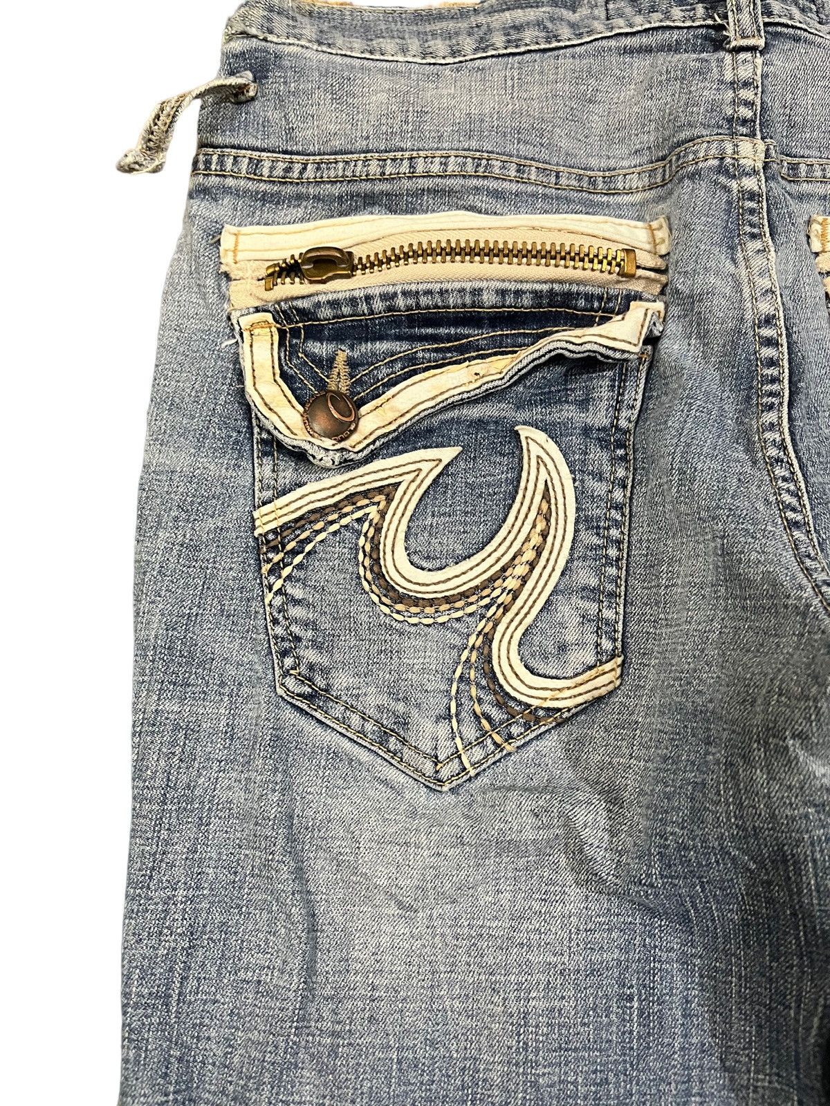 Ed Hardy Vintage Cloud 72 Faded Distressed Punk Denim Size US 31 - 9 Thumbnail