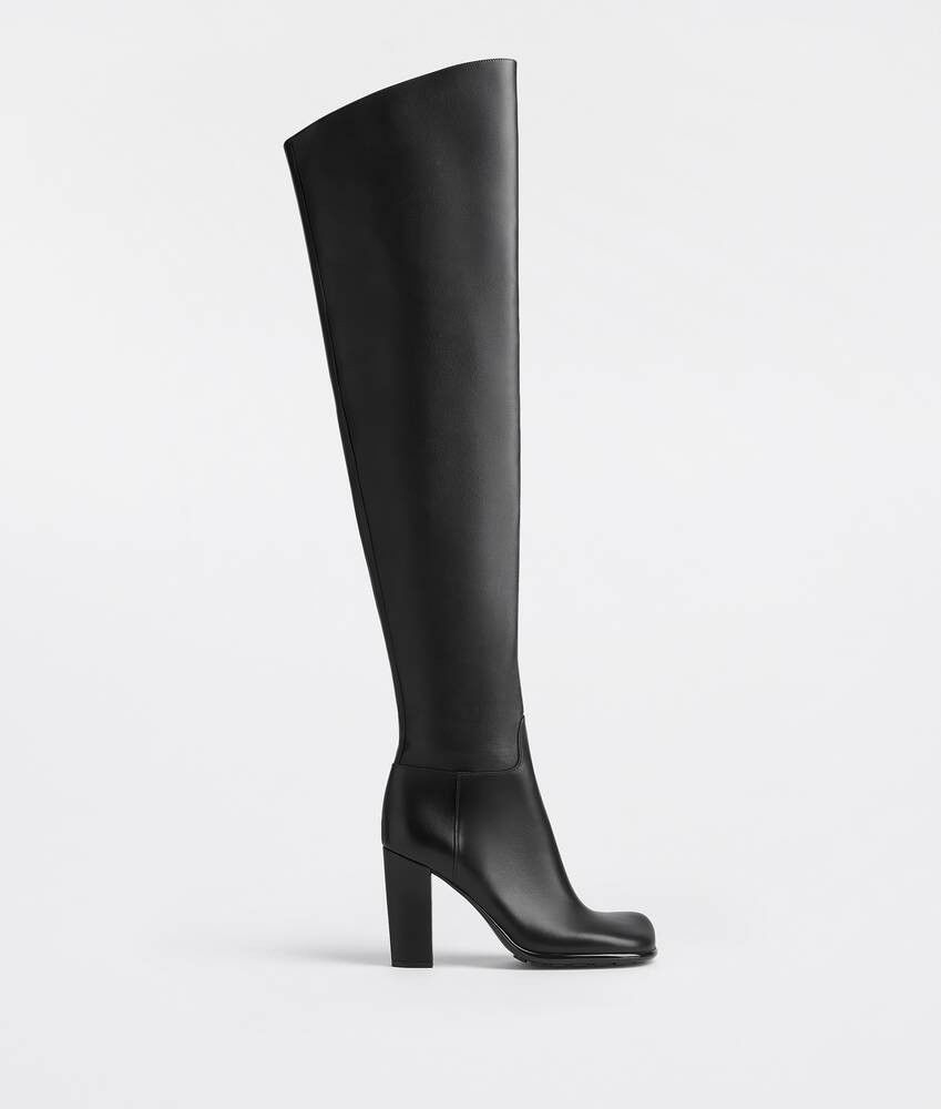 Bottega Veneta o1n1vont0225 Storm Over The Knee Boots in Black Size US 7 / IT 37 - 1 Thumbnail