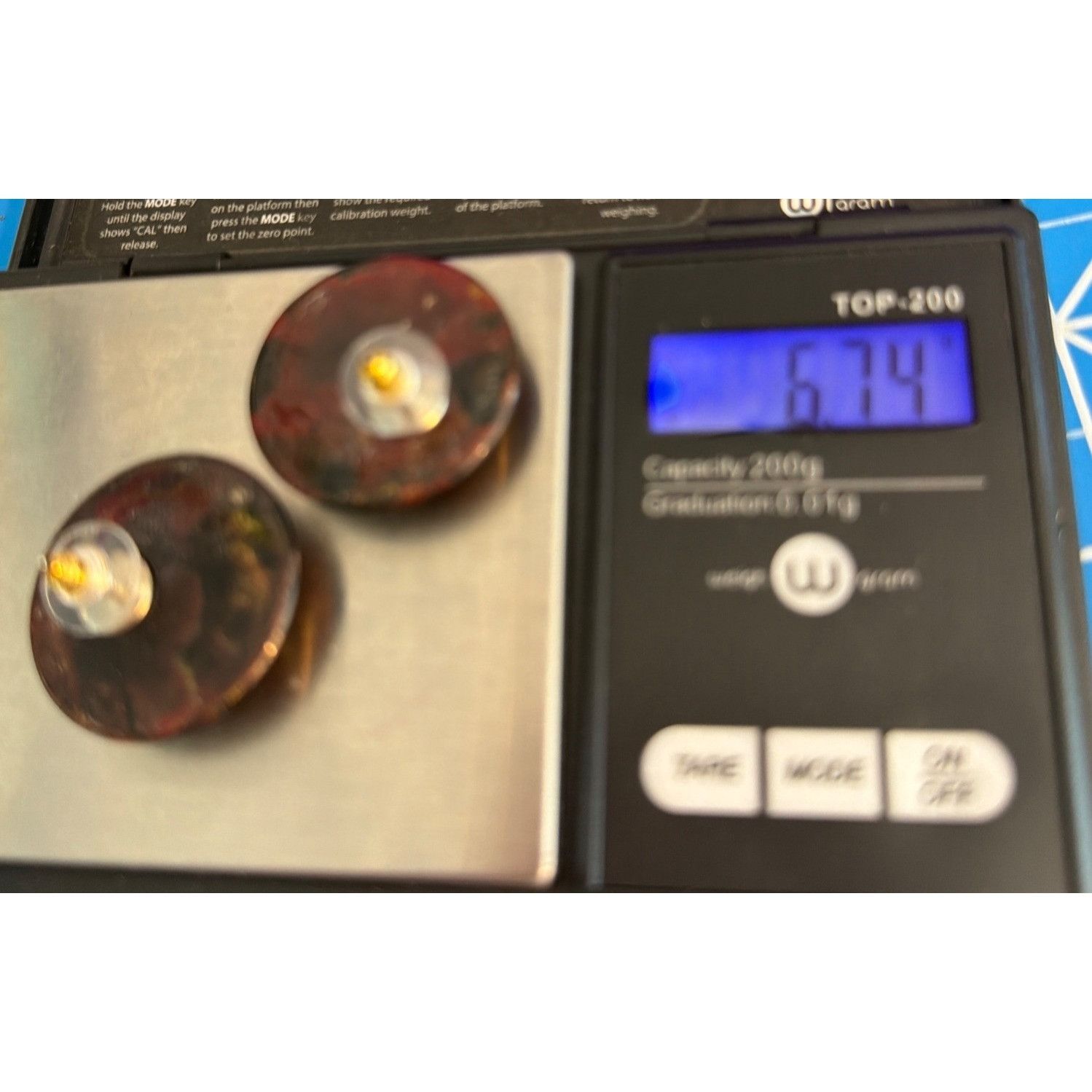 Other Vintage Round Button Pierced Earrings Resin Domed Marbled Li Size ONE SIZE - 6 Thumbnail