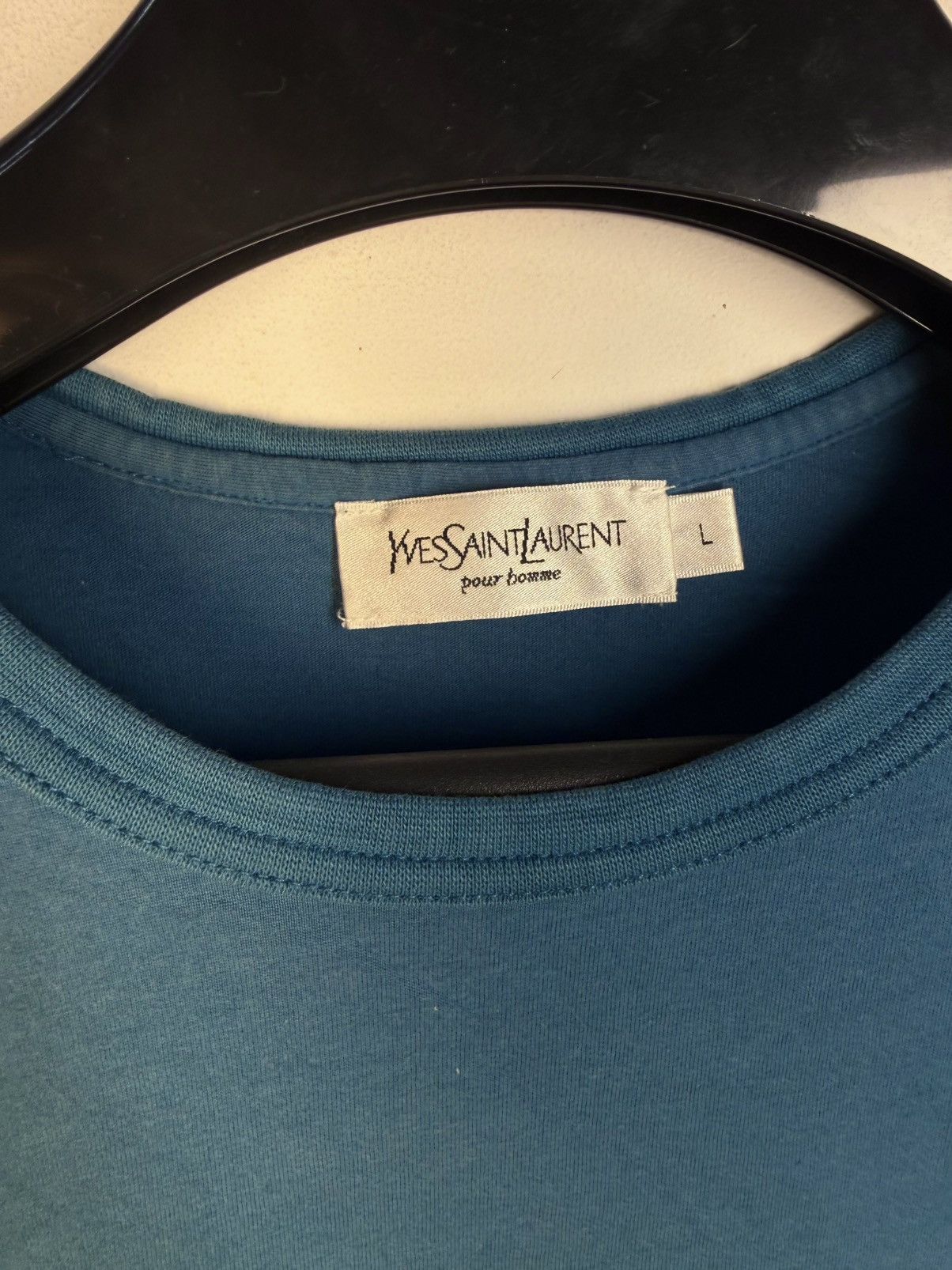 Yves Saint Laurent Big Logo YSL Longsleeve Blue Shirt Vintage Sweatshirt Size US M / EU 48-50 / 2 - 4 Thumbnail