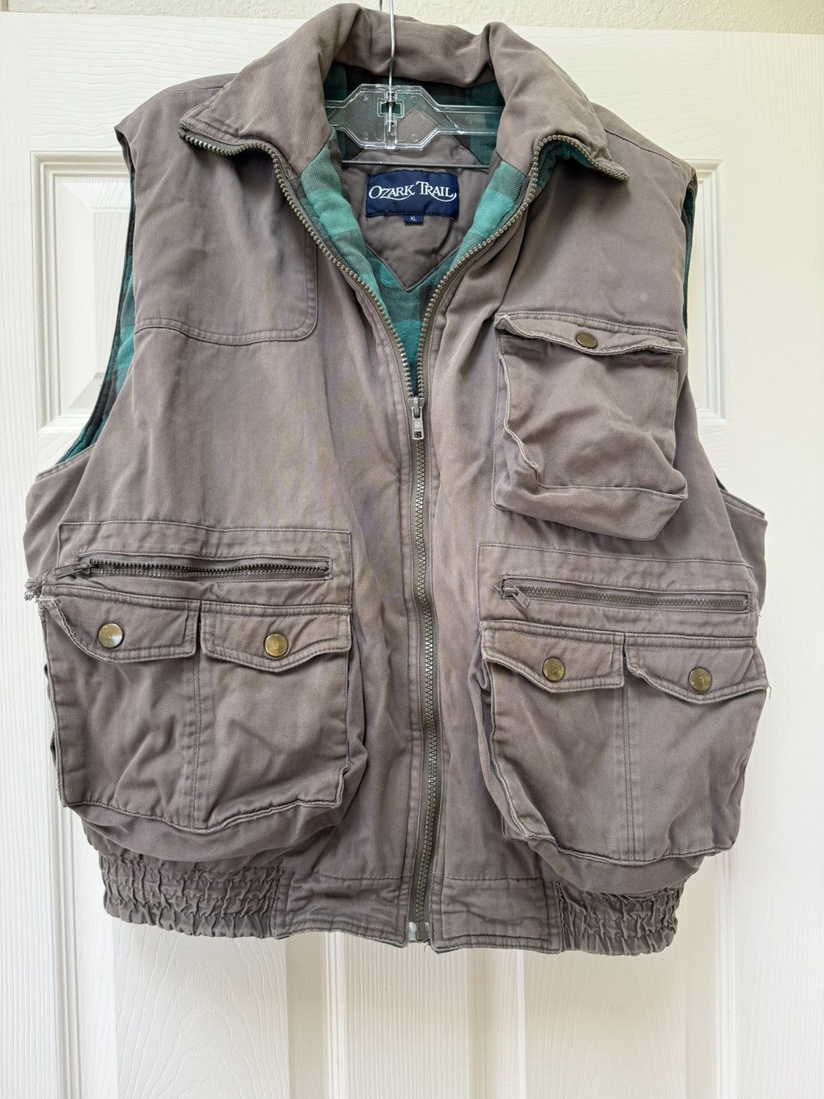 Vintage Ozark Trail men’s L 90s green plaid tan cargo outdoor puffy Size US XL / EU 56 / 4 - 1 Thumbnail