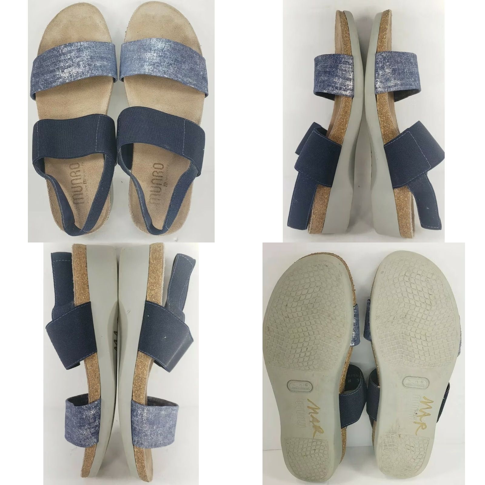 Vintage Munro Pisces Slingback Sandal Women's 6M Navy Blue Metallic Size US 6 / IT 36 - 8 Thumbnail