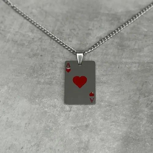 VIBE Y2k silver ace of hearts Size ONE SIZE - 7 Thumbnail