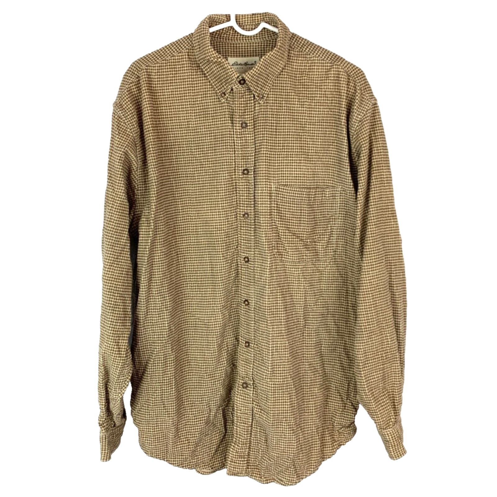 Eddie Bauer VINTAGE Eddie Bauer Shirt Long Sleeve Button-Front 90s Grunge Brown Plaid LT Ultra Big & Tall Mens Shadow Denim (adjusted to original words only) Size US L / EU 52-54 / 3 - 2 Thumbnail
