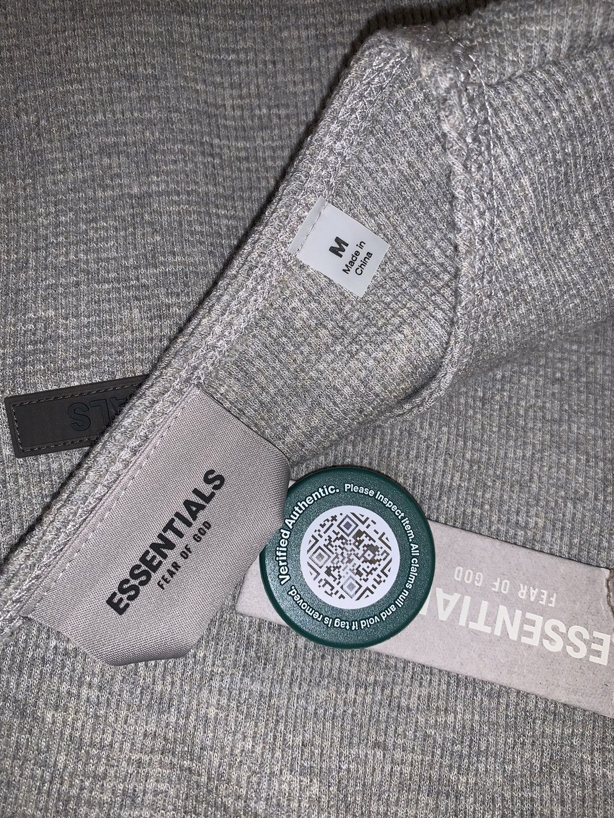 Fear of God ESSENTIALS WAFFLE HENLEY IN HEATHER GREY Size US M / EU 48-50 / 2 - 3 Thumbnail