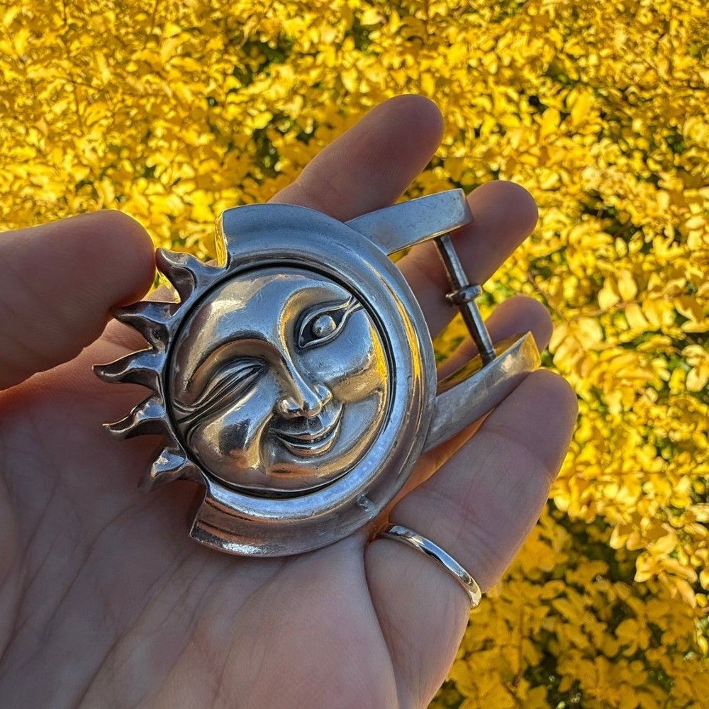 Other Barry Kieselstein-Cord Sterling Silver Sun Face Belt Buckle Size ONE SIZE - 1 Thumbnail