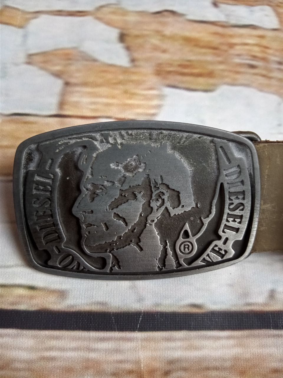 Diesel Vintage Diesel Leather Belt Mohawk Buckle Khaki Size 105/42 Size ONE SIZE - 2 Thumbnail