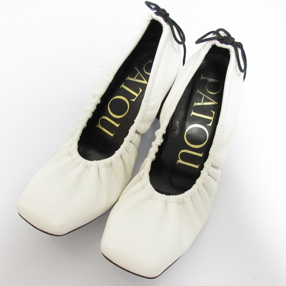 Other Other Patou Drawstring Leather Square Toe Block Heel Pumps Leather Shoes DUTY FREE for USA Size ONE SIZE - 1 Thumbnail
