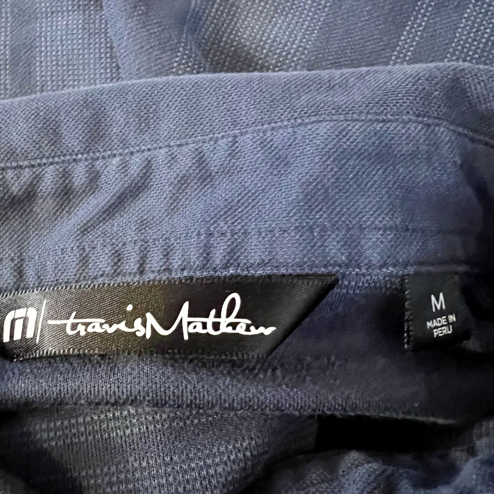 TravisMathew Travis Mathew Polo Shirt Mens Medium Blue Striped Golf Performance Shirt Size US M / EU 48-50 / 2 - 6 Thumbnail