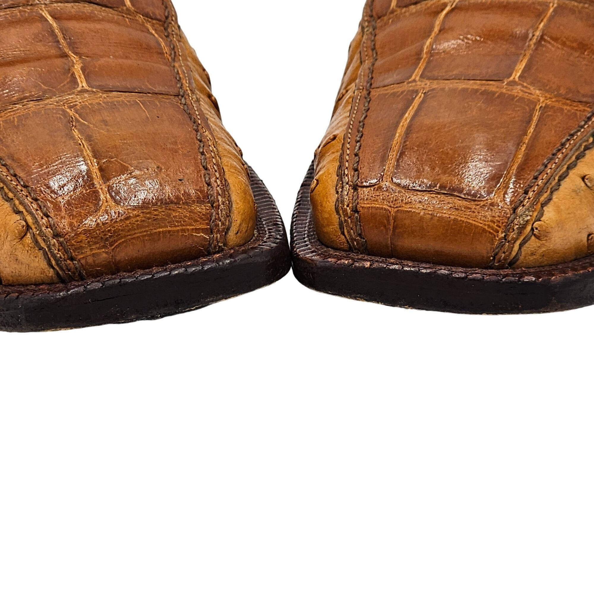David Eden Vintage David Eden Exotic Ostrich Alligator Derby Italy Men Size US 12 / EU 45 - 7 Thumbnail