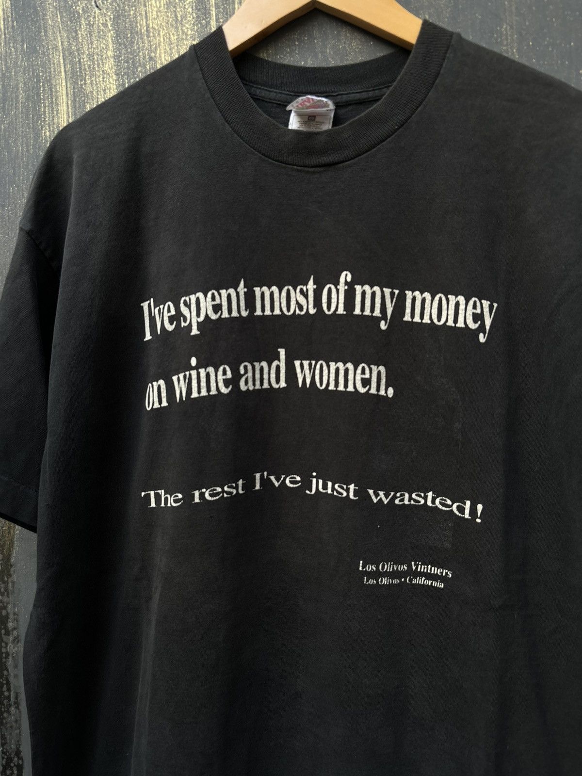 Vintage RARE! Vintage 90’s Wine And Woman Parody Wording Faded Size US XL / EU 56 / 4 - 5 Thumbnail