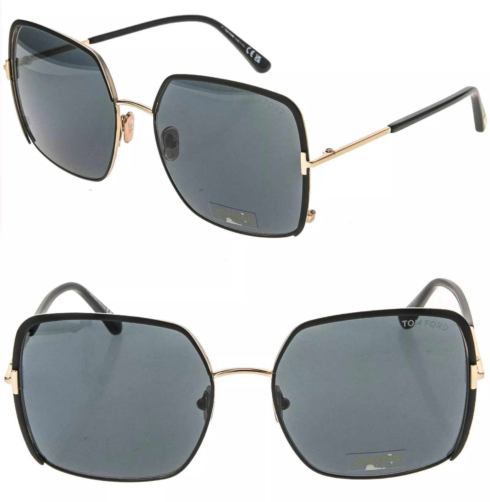 Tom Ford TOM FORD RAPHAELA TF1006 02A Gold Black Sunglasses 1006 Size ONE SIZE - 1 Thumbnail