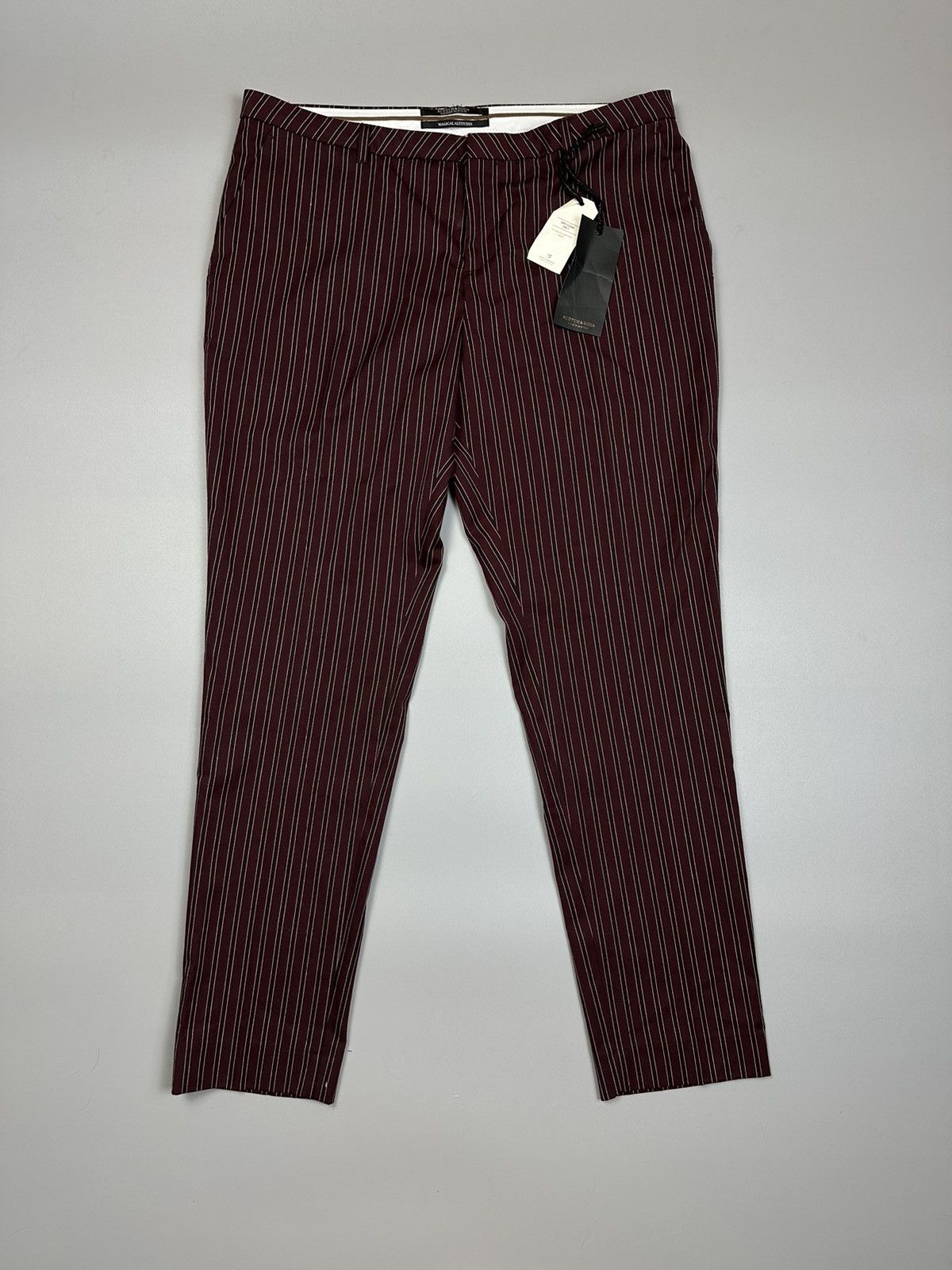 Maison Scotch × Scotch & Soda Office style Red striped pants with belt Maison Scotch Size 28" / US 6 / IT 42 - 1 Thumbnail