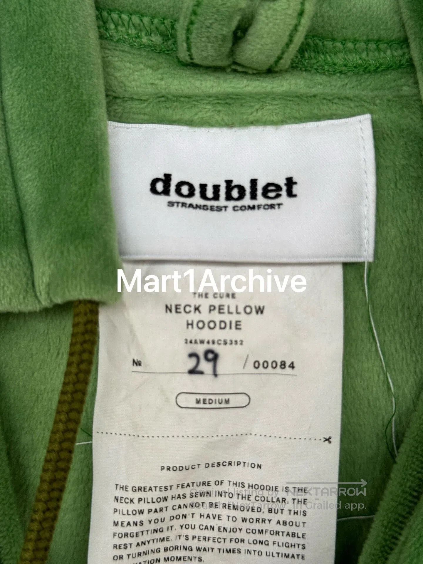 Doublet Doublet 24FW Green Velvet Sweatshirt. Size US M / EU 48-50 / 2 - 5 Thumbnail