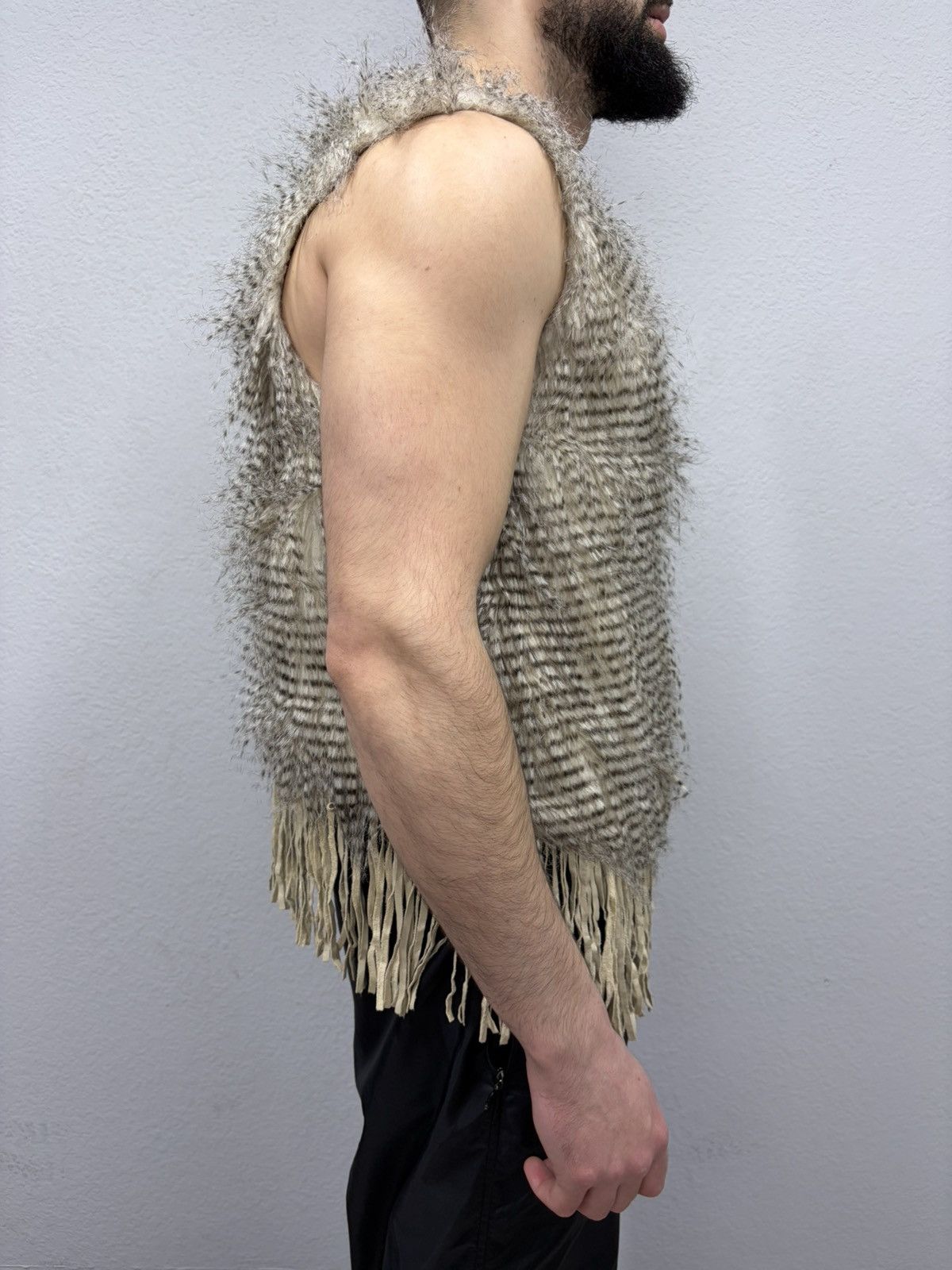 Le Grande Bleu (L.G.B.) Fur Vest with Fringe LGB Rick Owens Y2K Archive Aesthetic Size US M / EU 48-50 / 2 - 18 Thumbnail