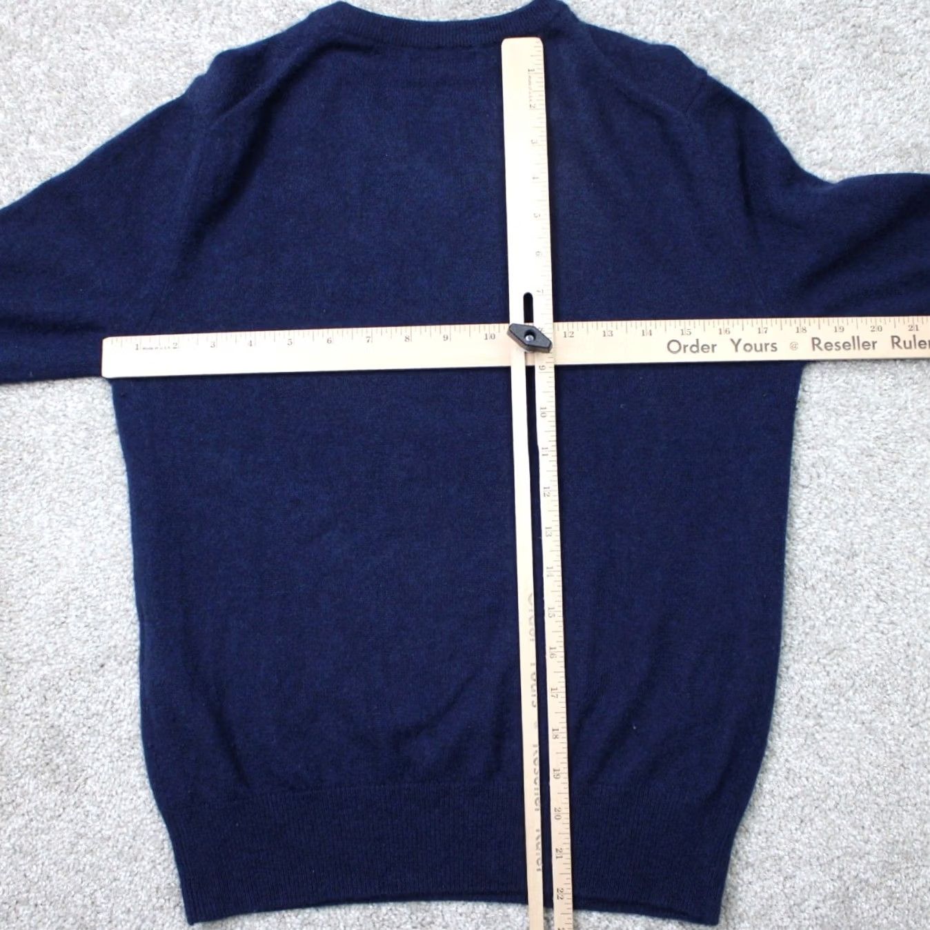 NAADAM Naadam Mens XS Blue 100% Cashmere V-Neck Long Sleeve Pullover Sweater Size US XS / EU 42 / 0 - 7 Thumbnail