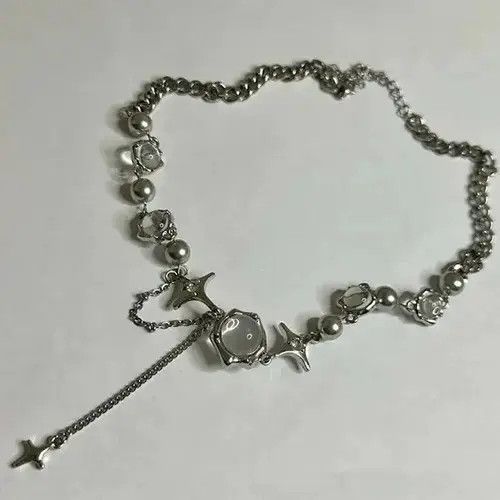 Jewelry Electro Chain Crystal Stone Shiny Abstract Star Pop Choker Size ONE SIZE - 3 Thumbnail