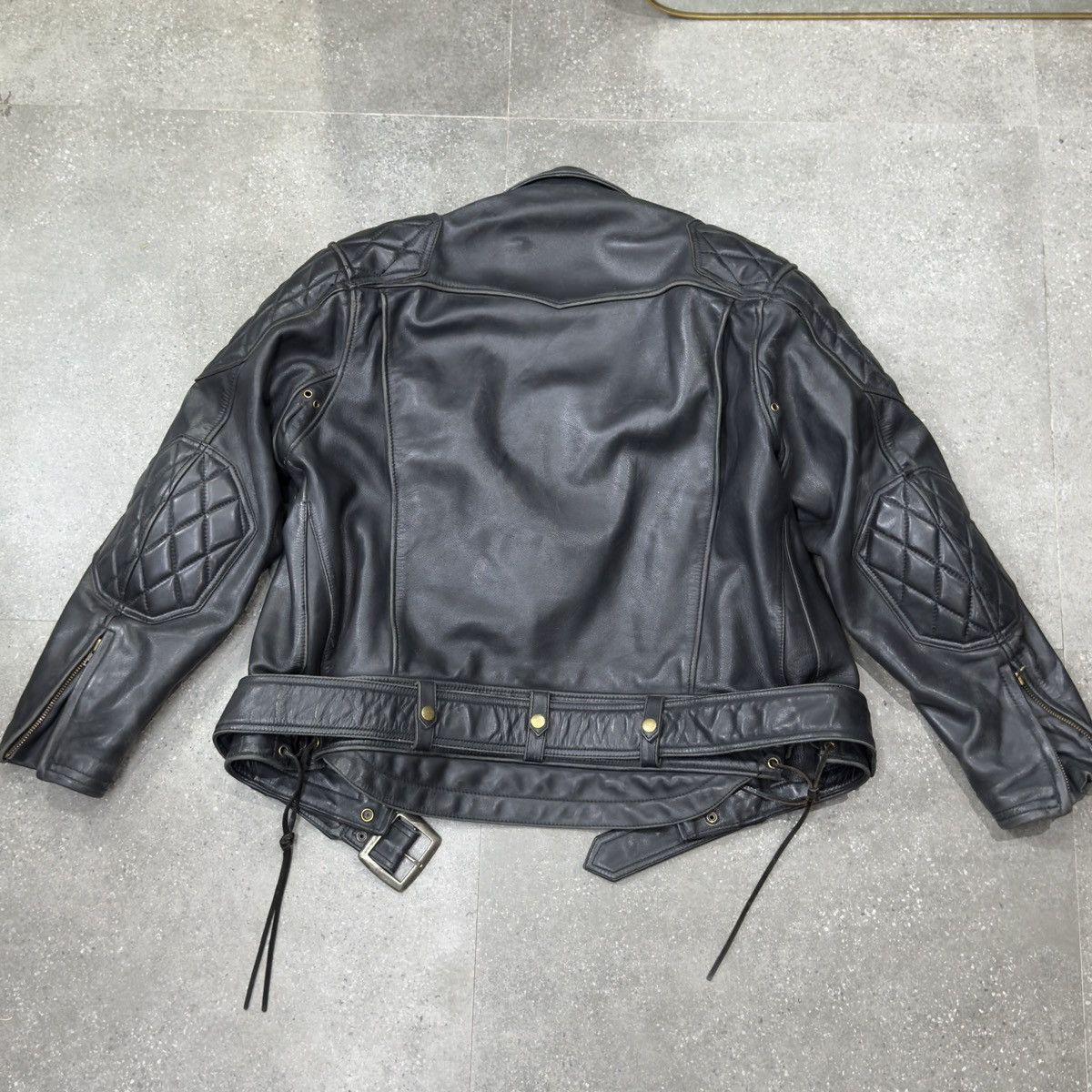 Japanese Brand × Kadoya Kadoya evo diamond lattice cable stayed leather jacket Size US XXL / EU 58 / 5 - 24 Thumbnail