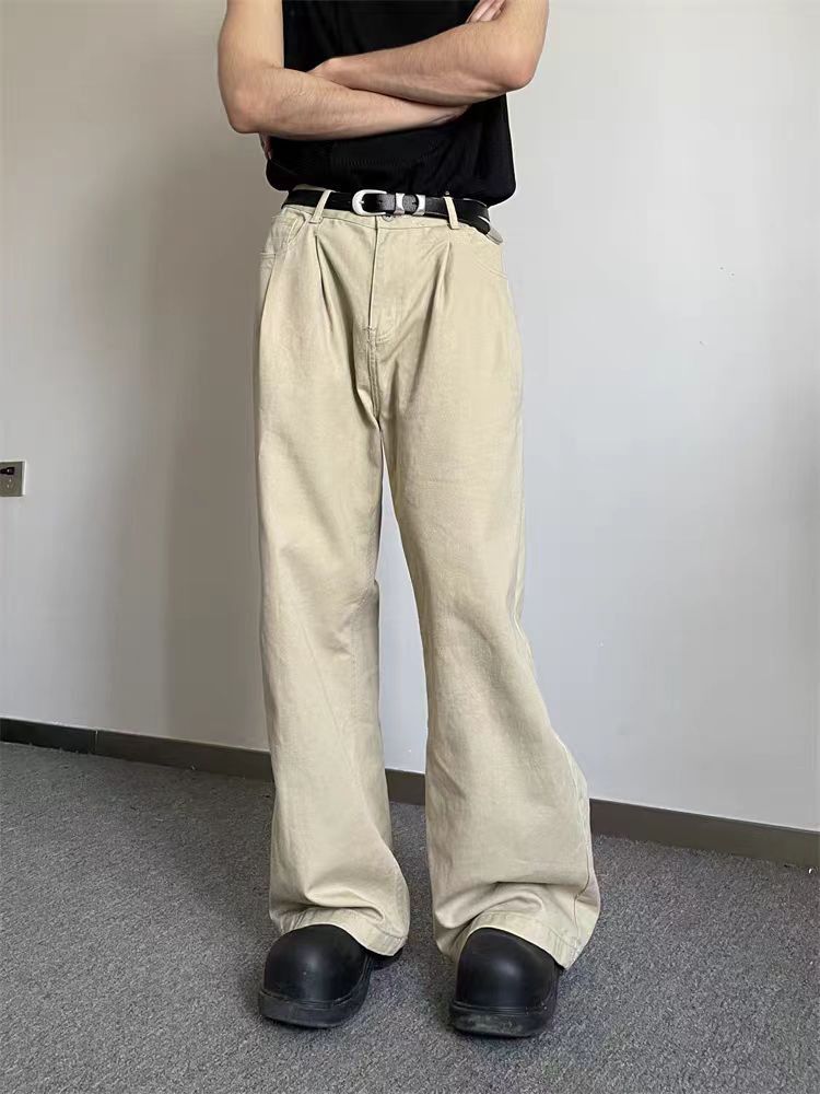 Japanese Brand × Vintage Khaki Loose Straight Leg Wide Leg Pants Size US 34 / EU 50 - 3 Thumbnail