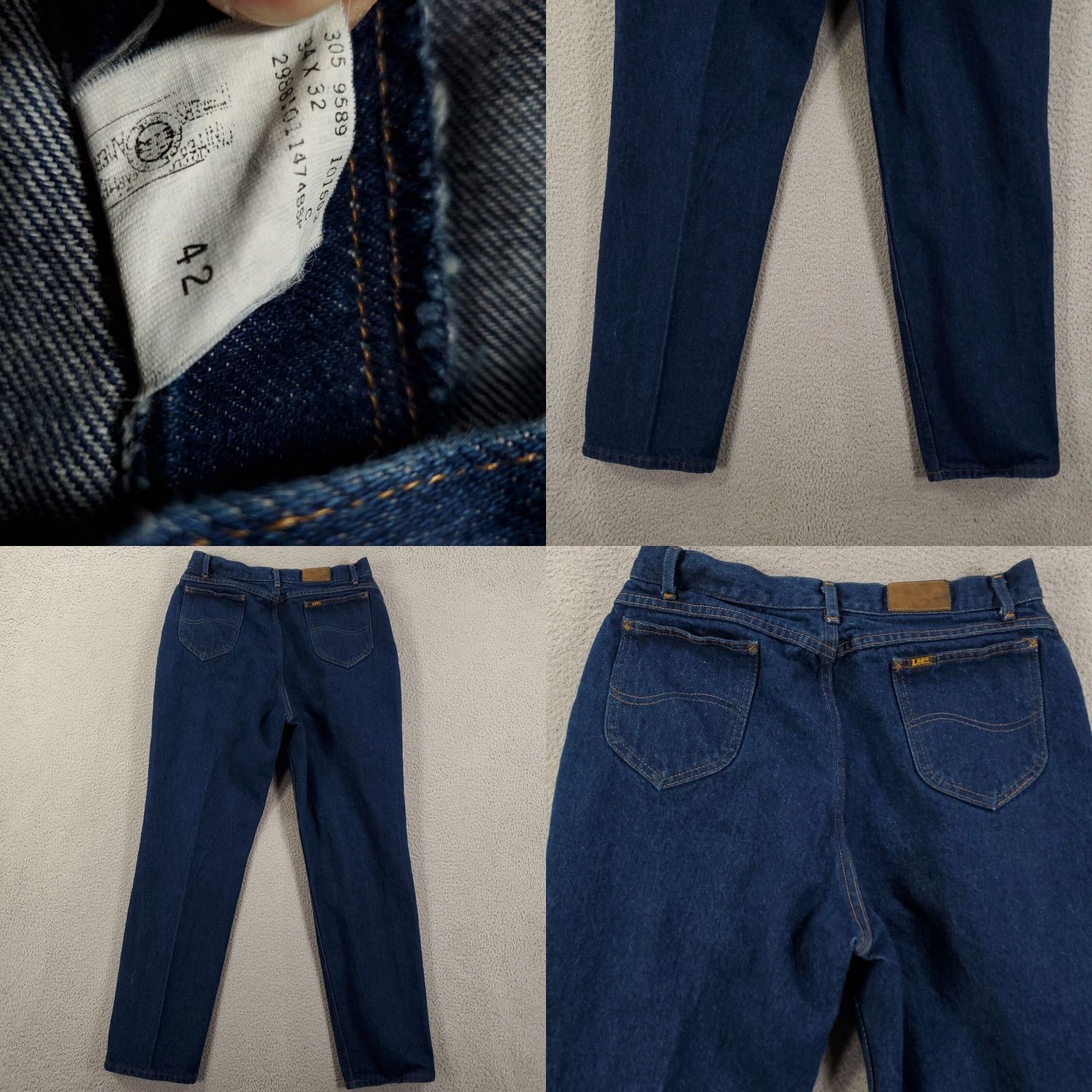 Lee VINTAGE Lee Jeans Womens Plus Size 18 Mom High Waist 31x31 Dark Blue 80s 90s Retro USA Size 40" / US 18 - 8 Thumbnail